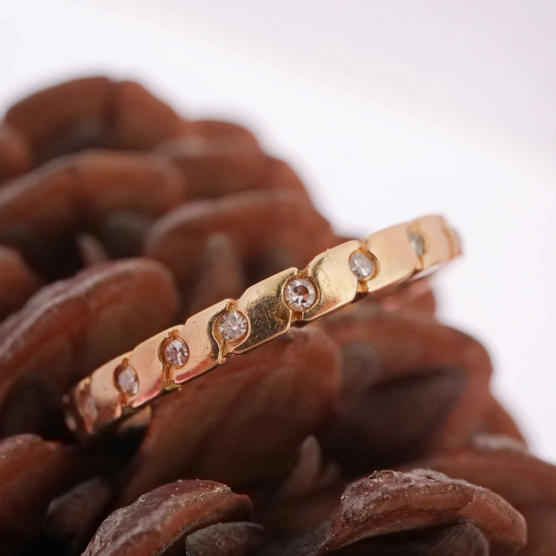 Men´s Eternity Diomond Ring 14 kt Yellow Gold 0.25 ct S-Shape Design