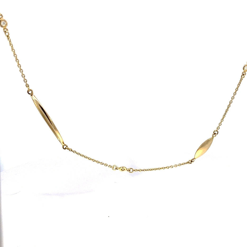 Brilliant Necklace by Silhouette Jewellery Pforzheim in 585 Yellow Gold 0.06 ct W SI