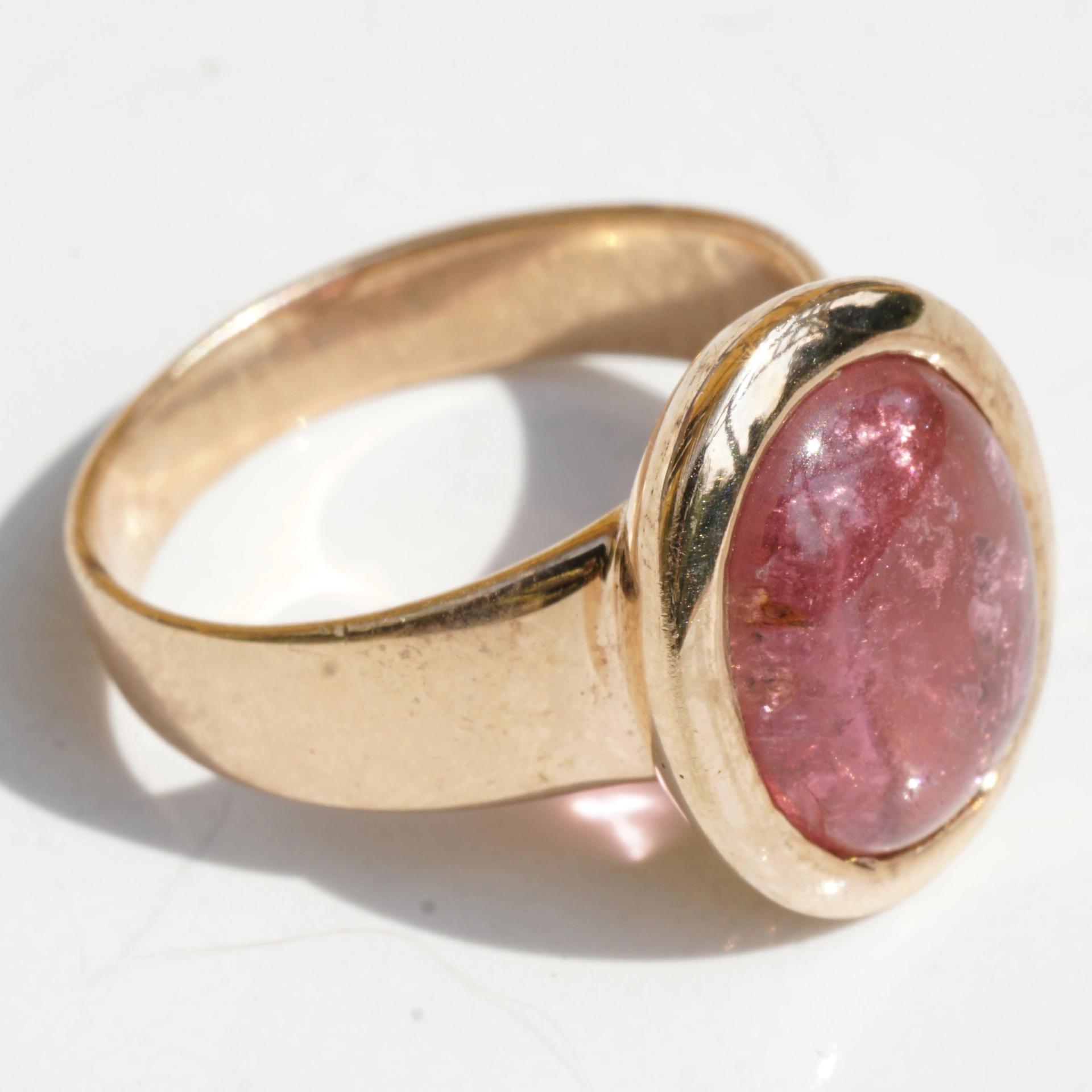 Tourmaline Ring Silver Rosegold plated pleasently wearable
