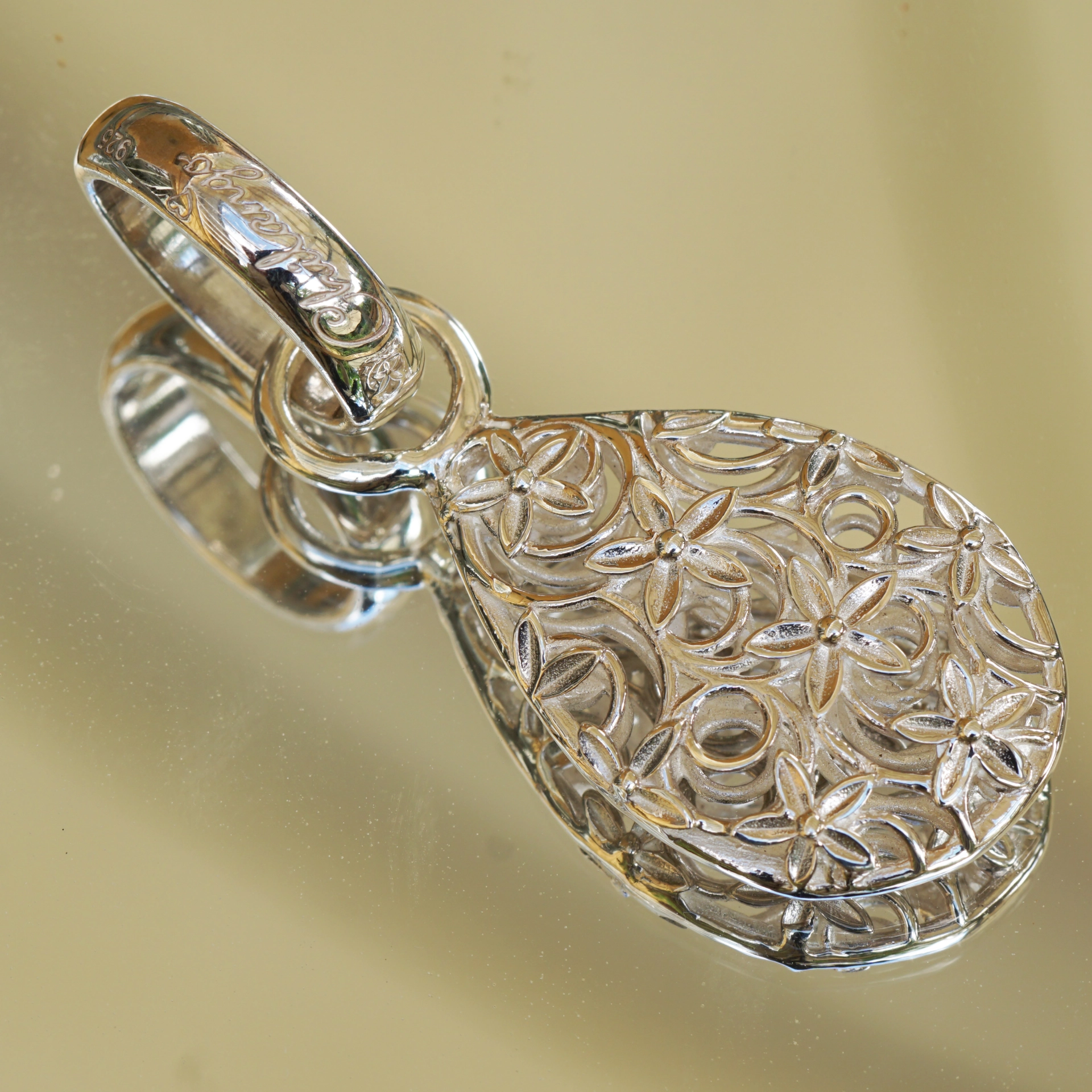 Original Chilango Anhänger Lifetree Filligree 925er Silber 54 x 21 mm durchbrochen
