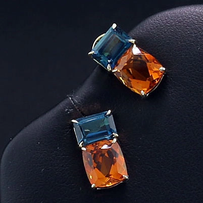 Citrine Topas Earsticks 18kt Yellowgold....metropolitan Style