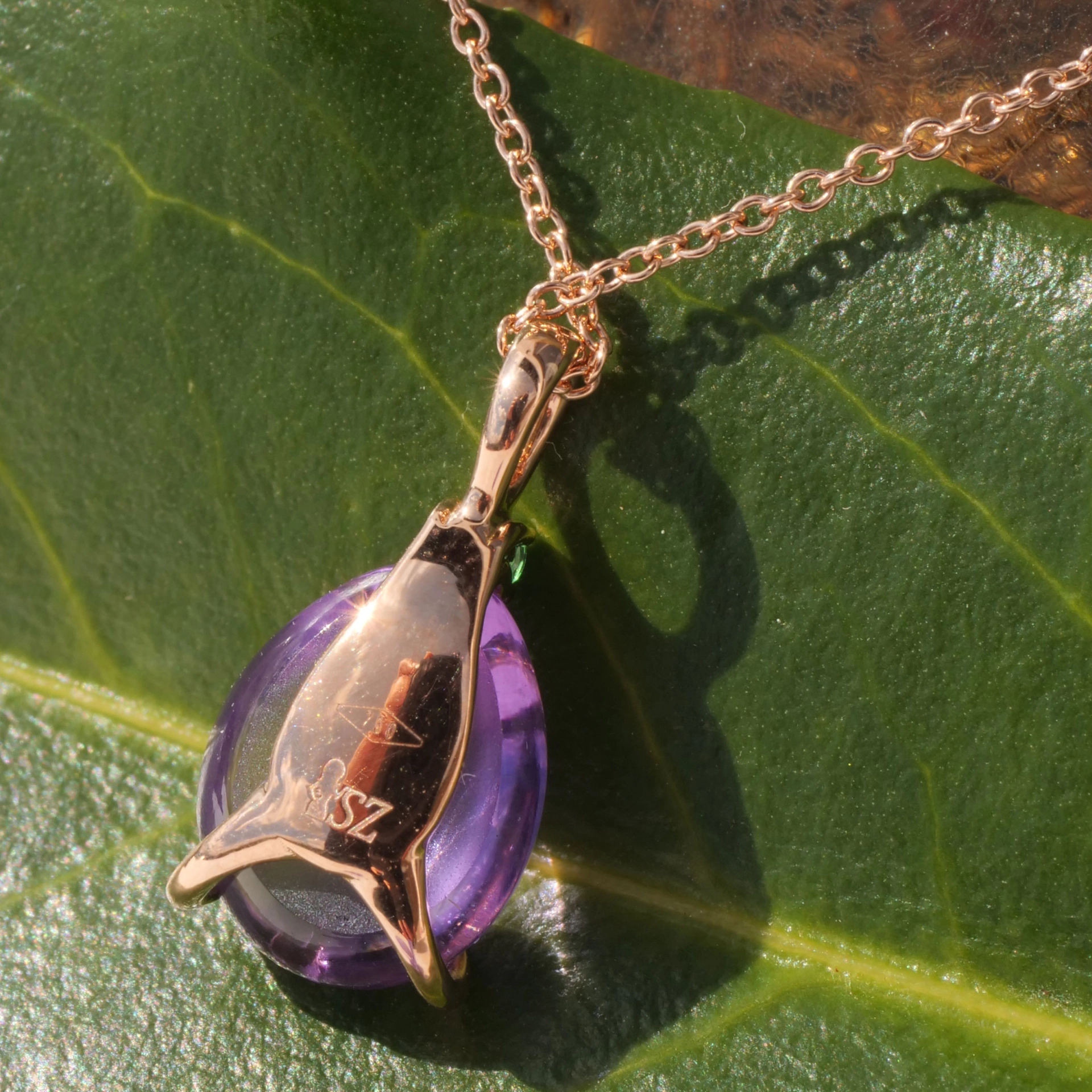 Drop Pendant...soo sweet...with amethyst and tsavorithe...made in Italy