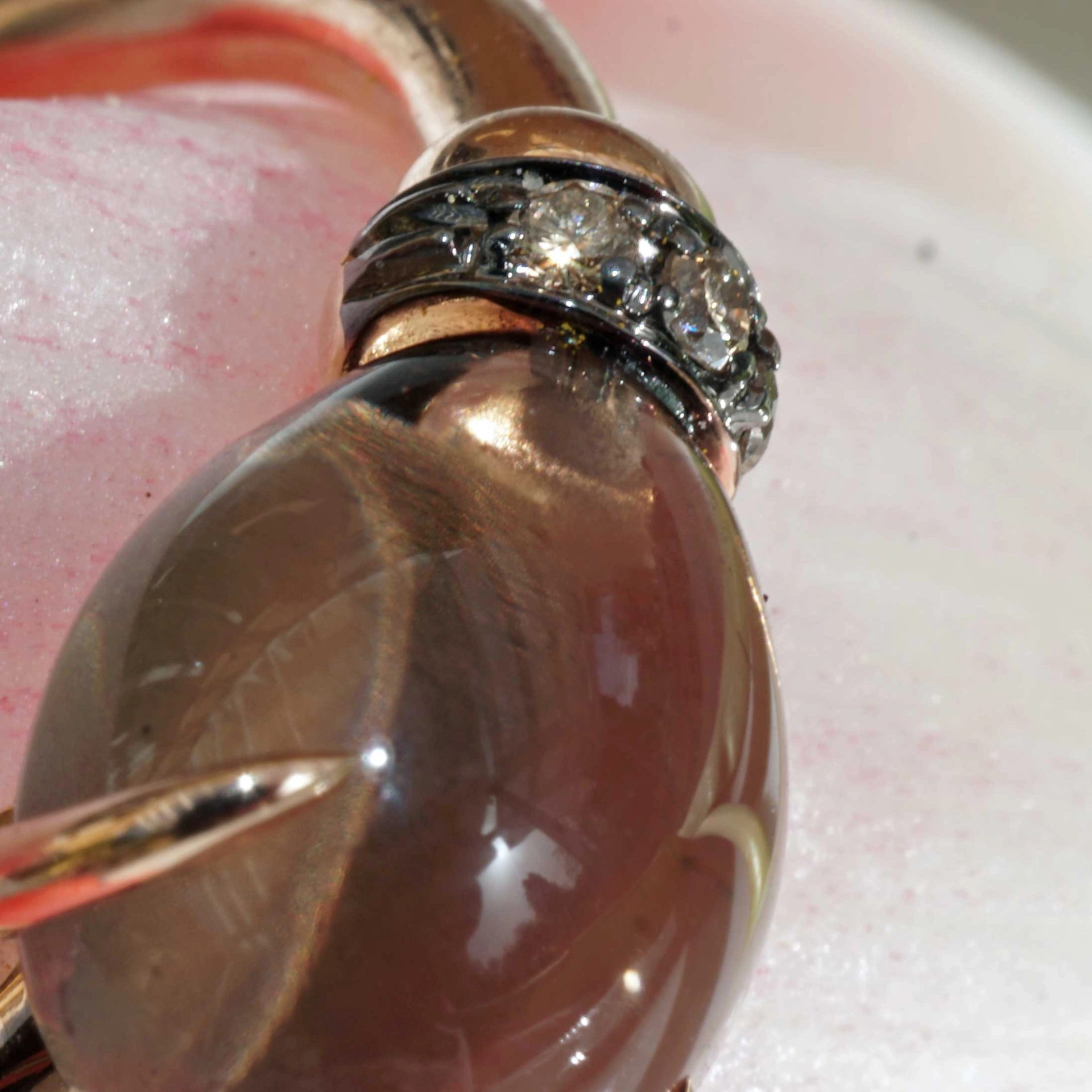 Drop Ring ...soo sweet...with smokeyquartz and brown diamond...made in Italy