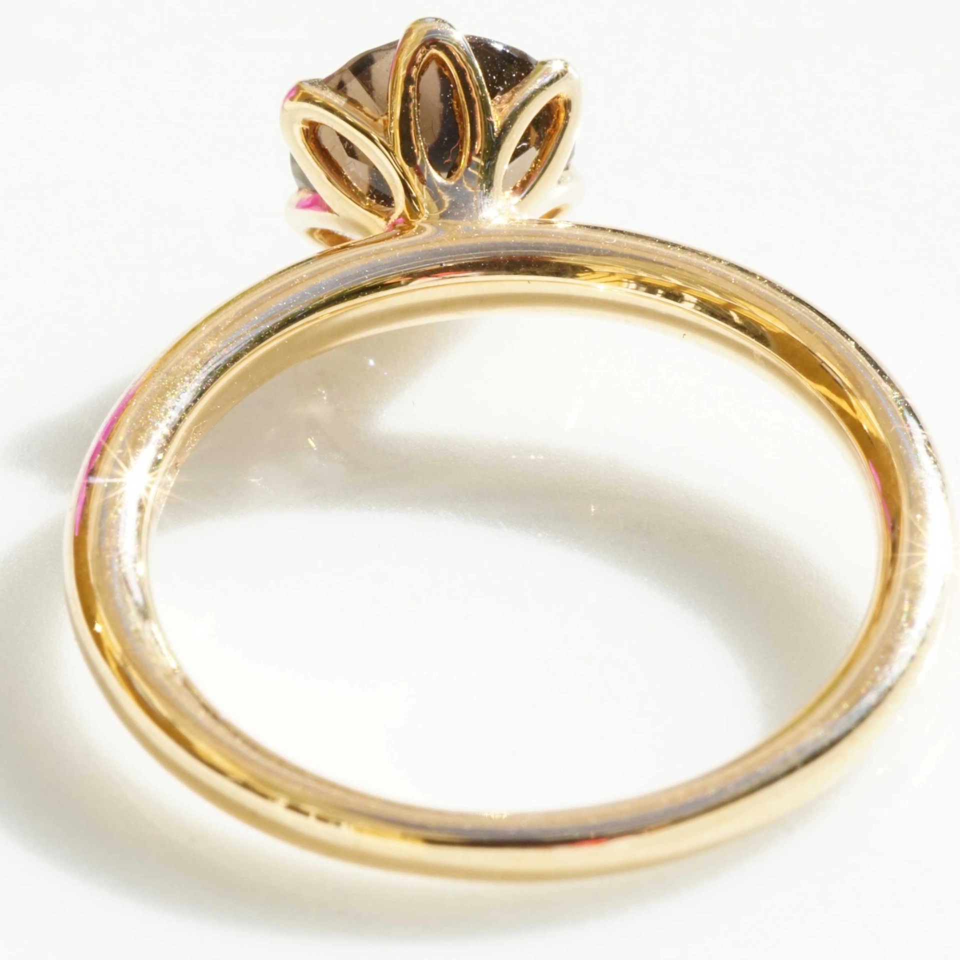 Bestseller Combination Ring made in Valenza...18 kt Rose Gold with Smokey Quartz