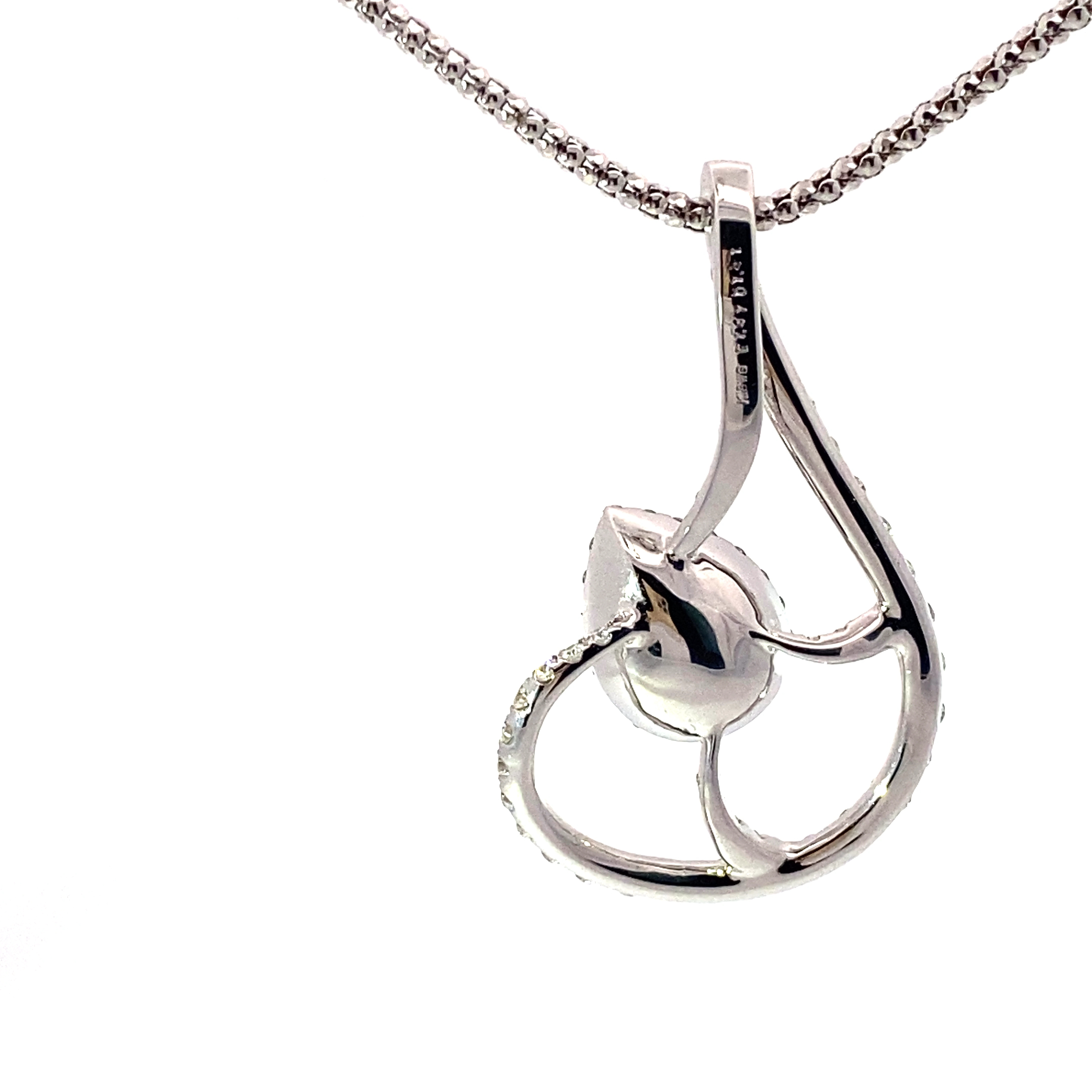 Diamond Emerald Necklace....18 kt Whitegold....bright vivid green Emeraldcolor