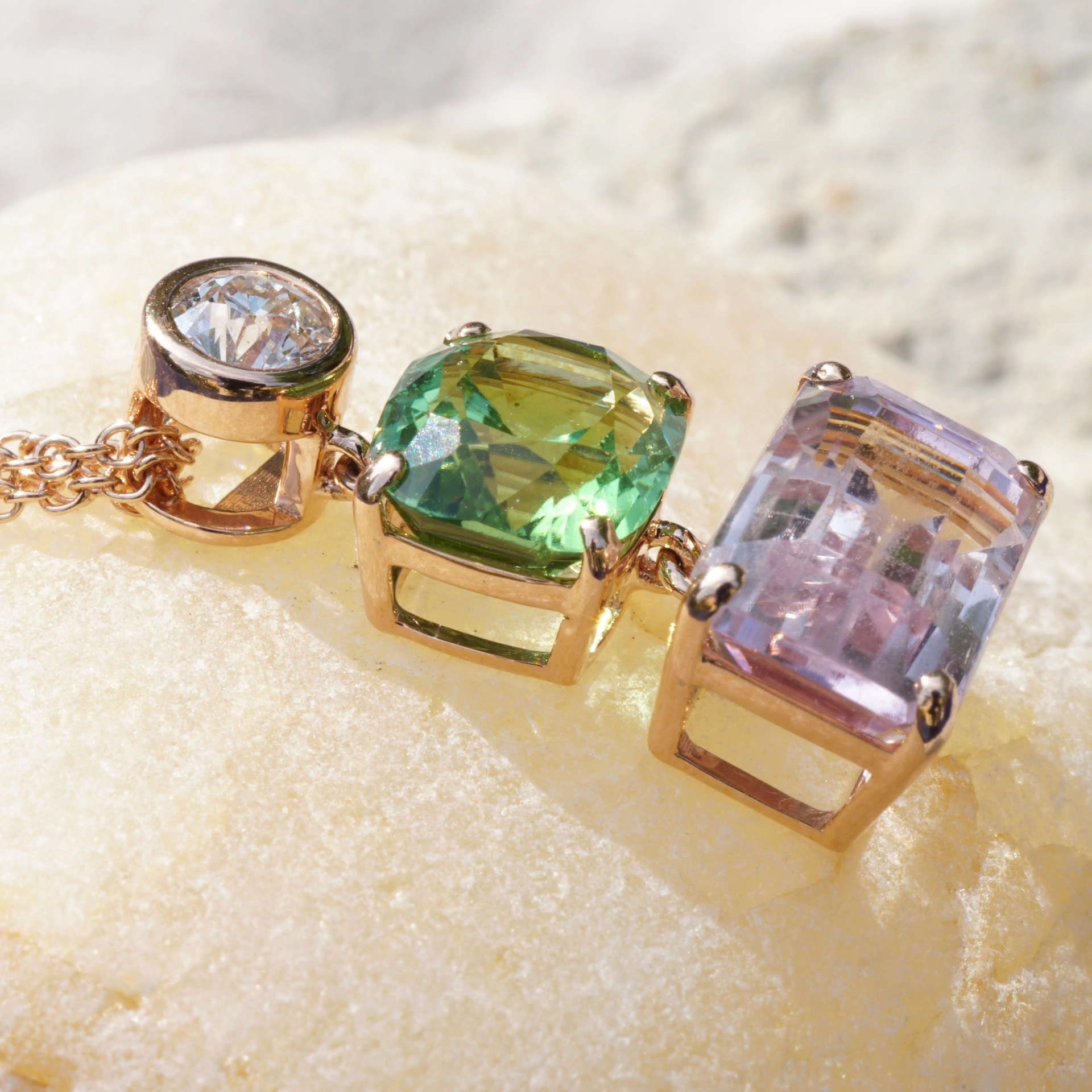 Flower Colors for you Soul..bluish green Turmalin from Afghanistan and....Morganite
