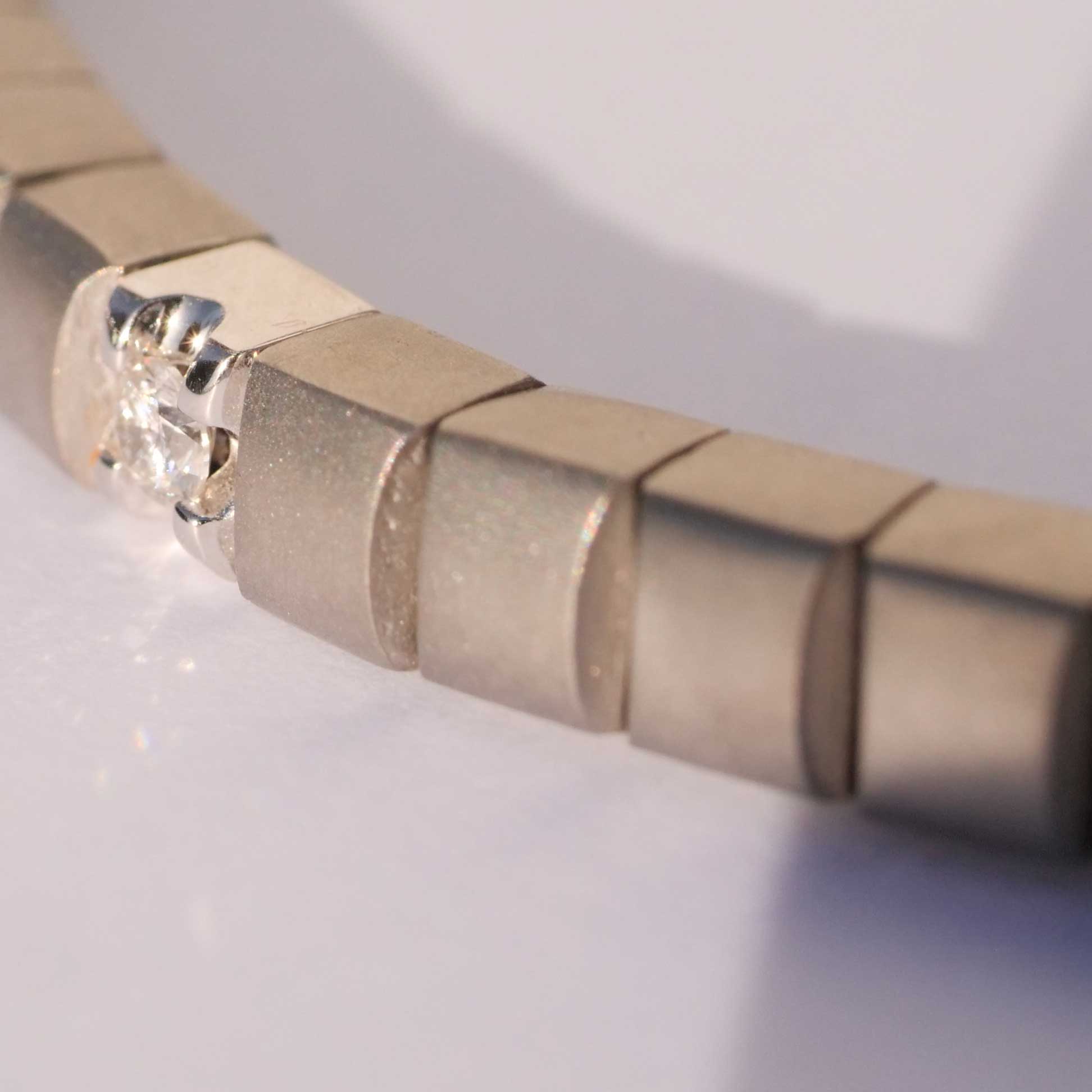 Unisex Tennis Flex Bracelet Titanium grey  0.30 ct Brilliants 18 kt Whitegold by Silhouette Schmuck Bentner