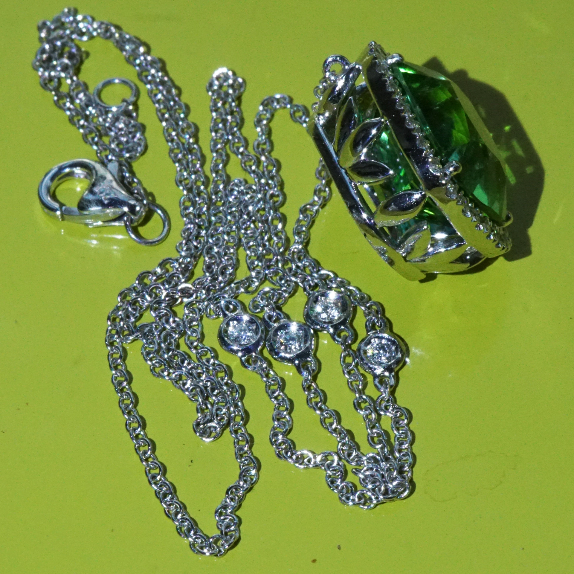 Tourmaline investment gem 8.35 ct Afghanistan green-bluish loupe clean AAA+ 