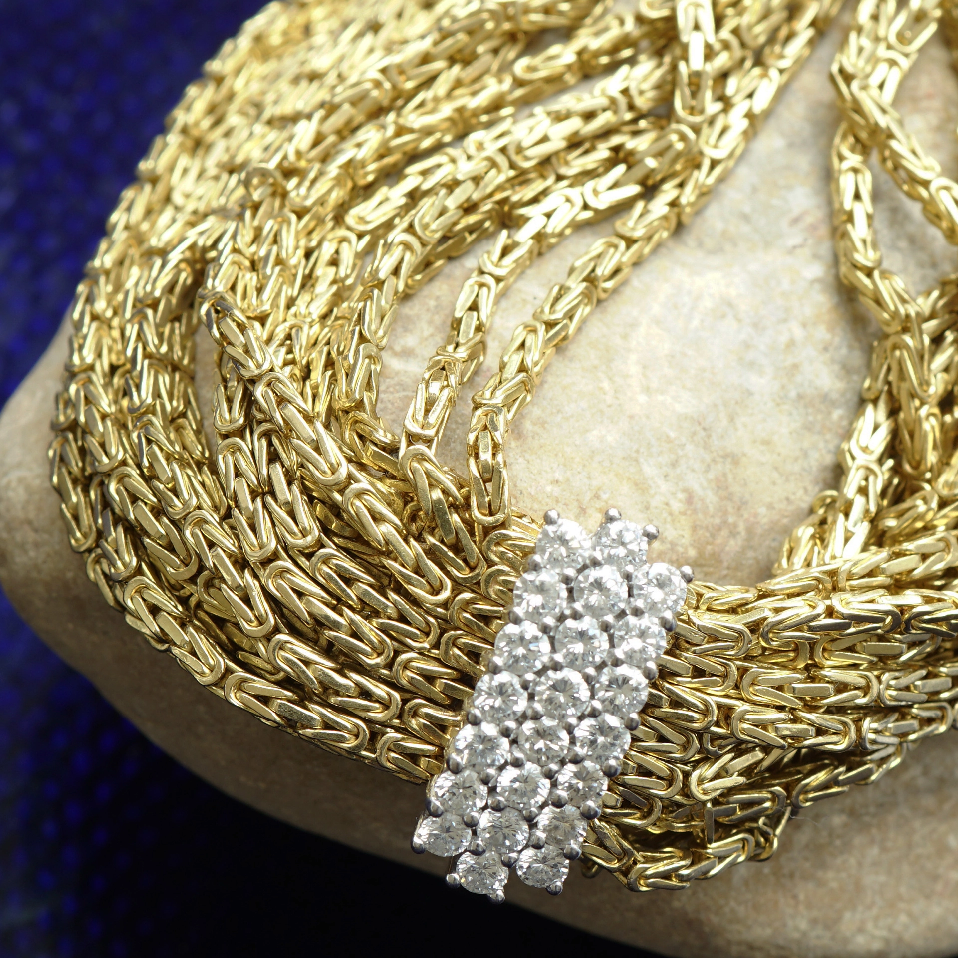 Brillant Armband Vintage 60er 1.0 ct 91 Gramm 750er Gelbgold Weissgold 18,5 cm Länge