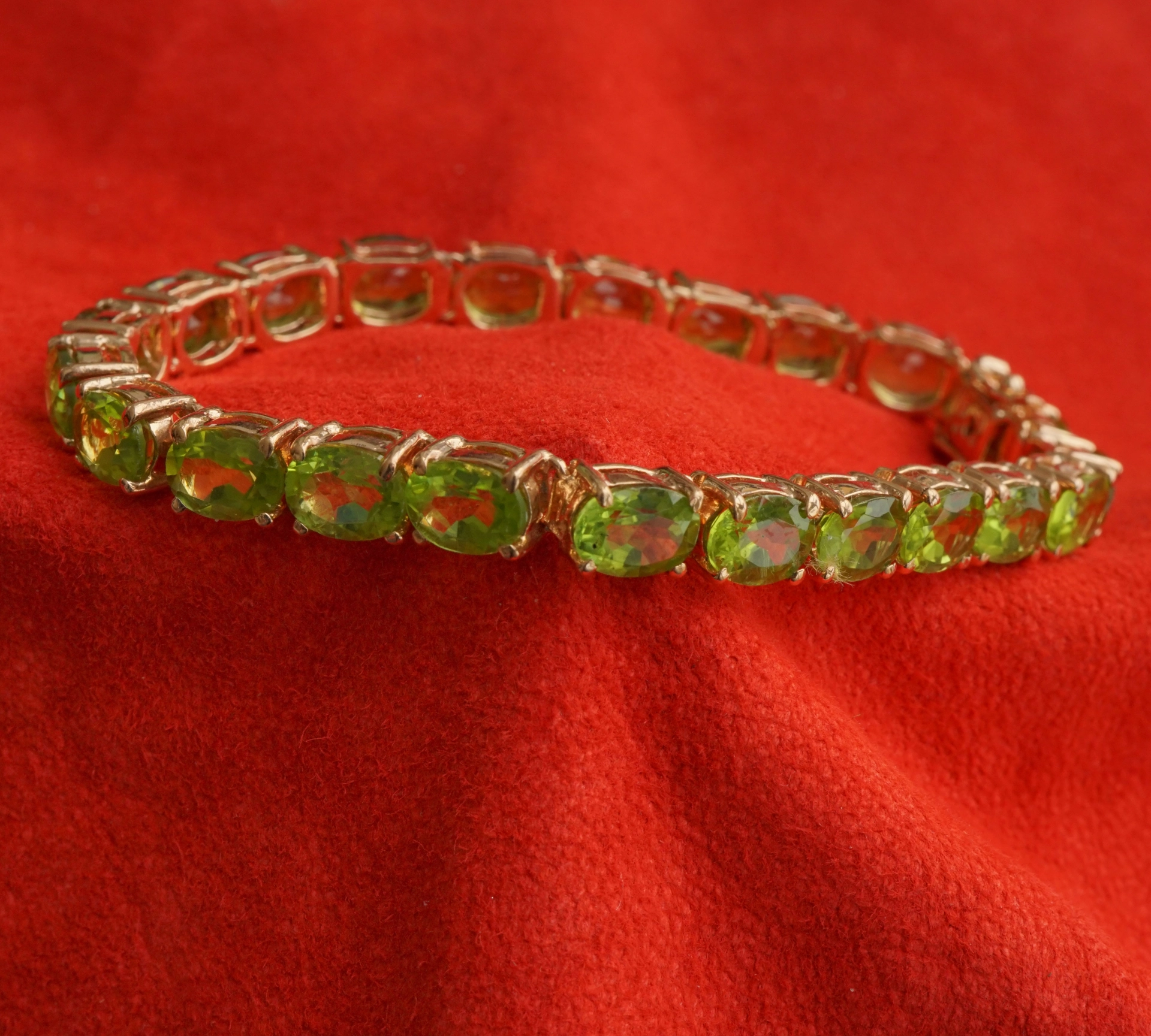 PERIDOT ARMBAND 25 ct Silber rosevergoldet 19 cm you will love this green fire