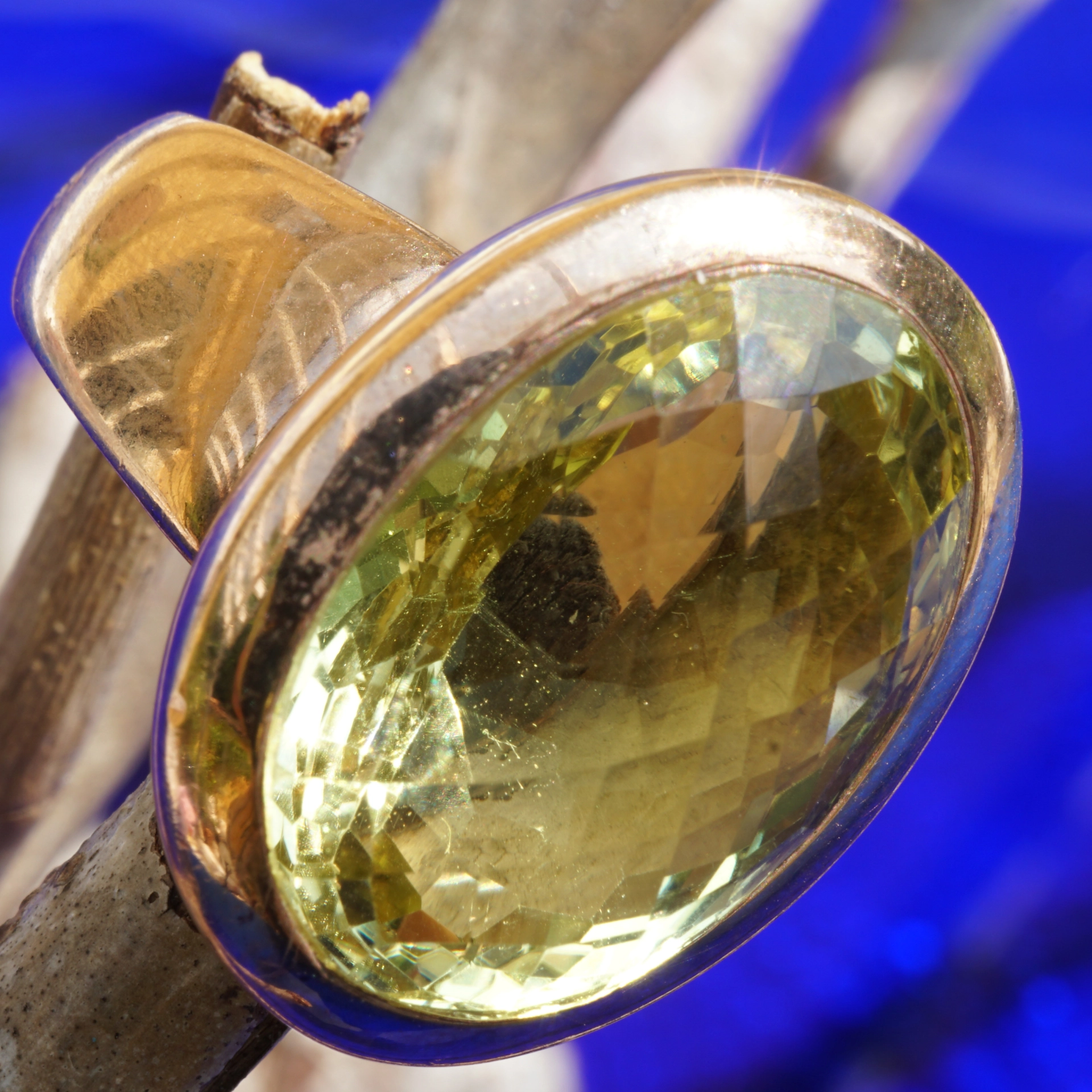 Lemoncitrin Ring 18 ct Silver Rosegold Plated....Wow Jewelry