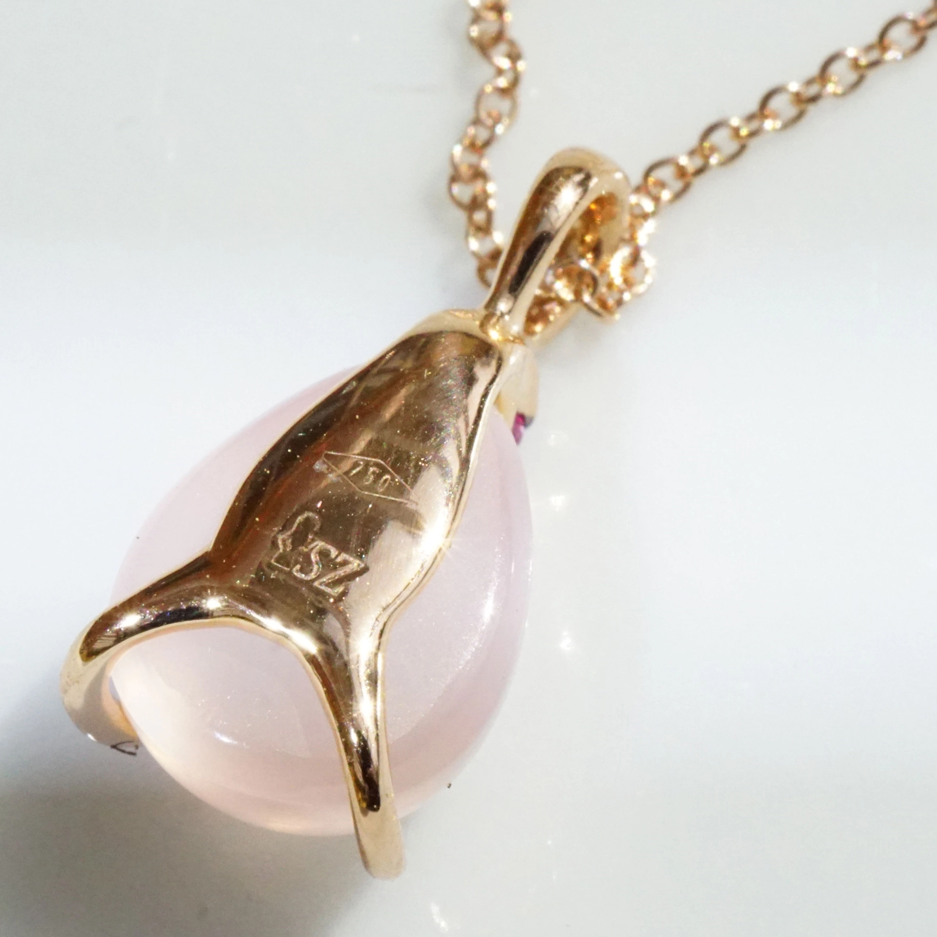 Drop Pendant...soo sweet...with rosequartz and saphire...made in Italy