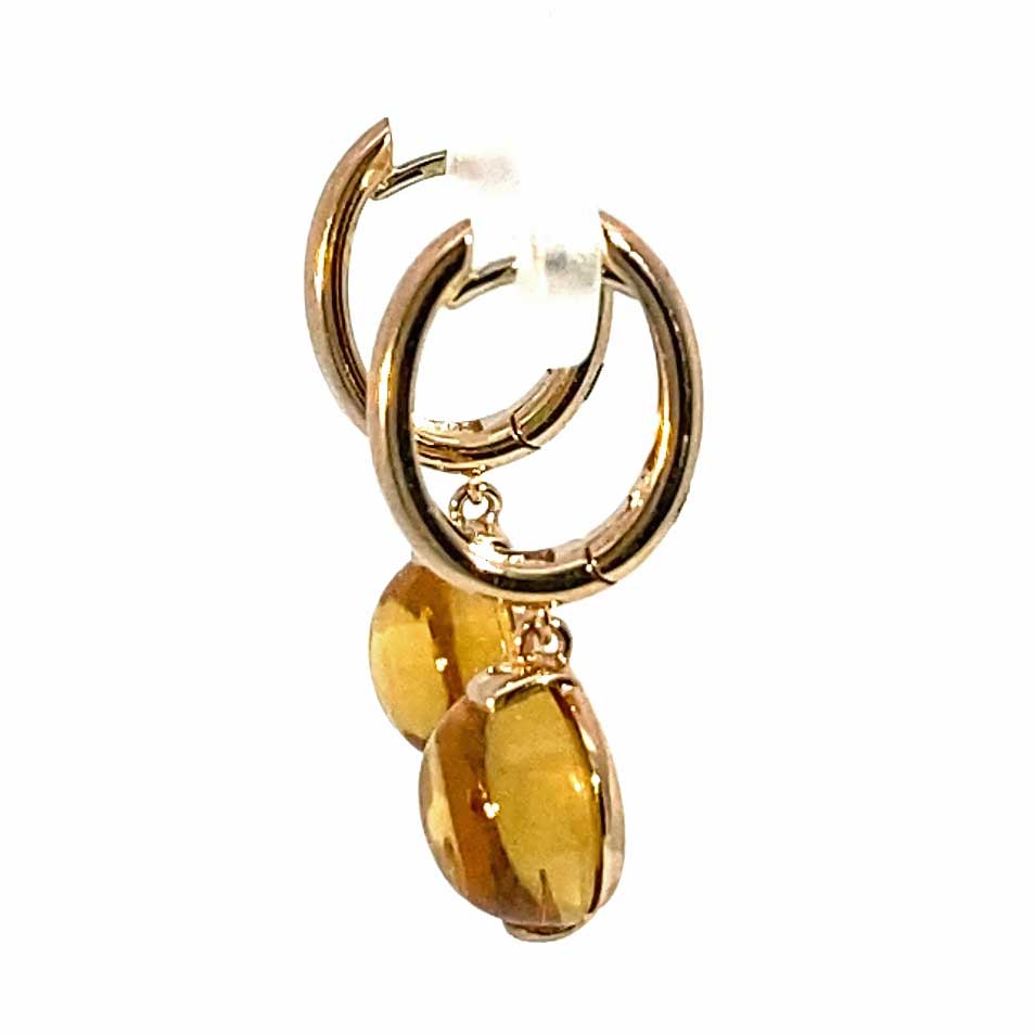 Elegant Citrin Earrings 18 kt Yellowgold 5.71 ct golden Sunshine