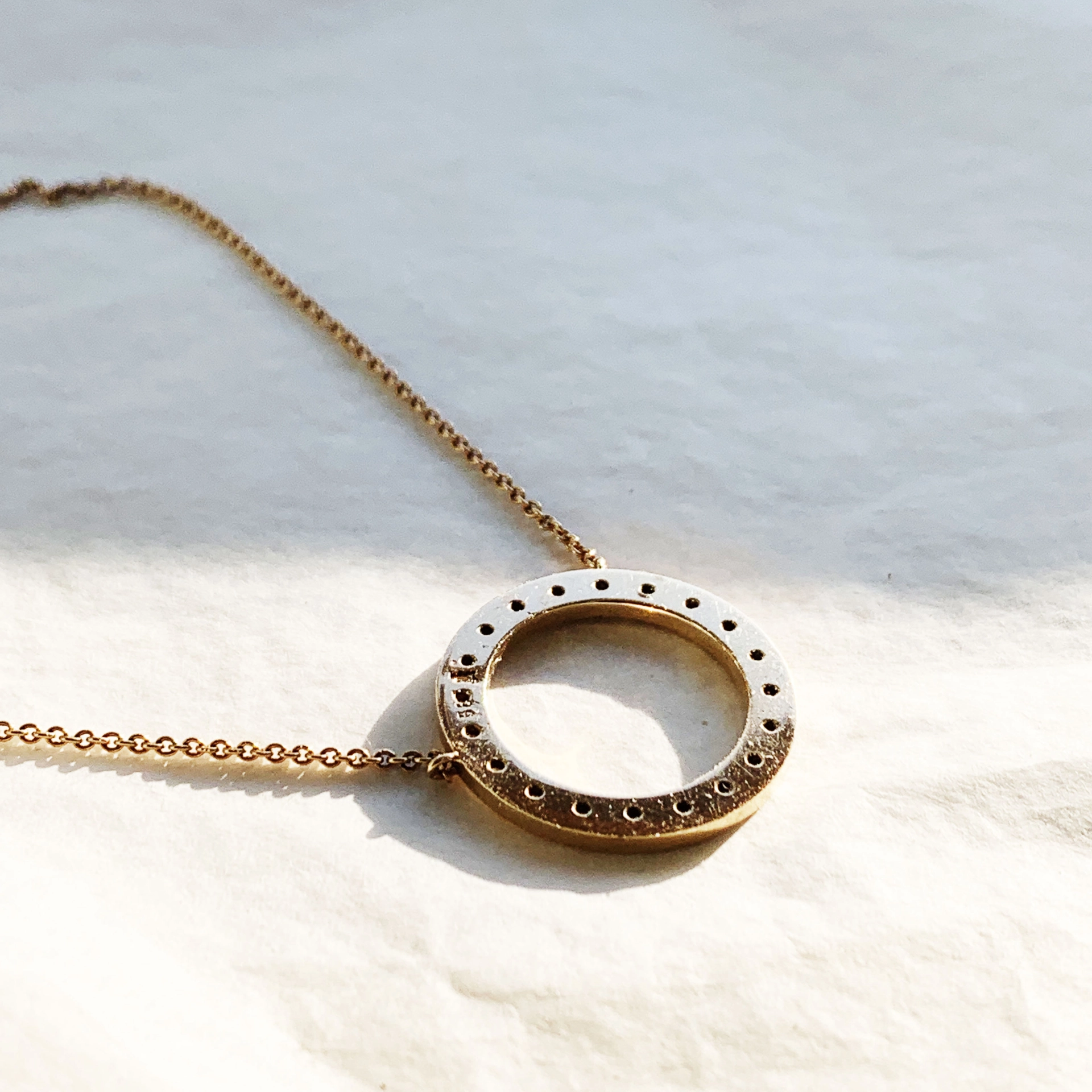 Brillant Collier 585er Rosegold 0.30 ct cognac / SI 20 mm D. Handarbeit