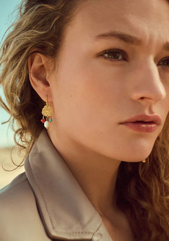 Elle Earrings Silver goldplated designed by Maanesten Denmark...an amulet for ears