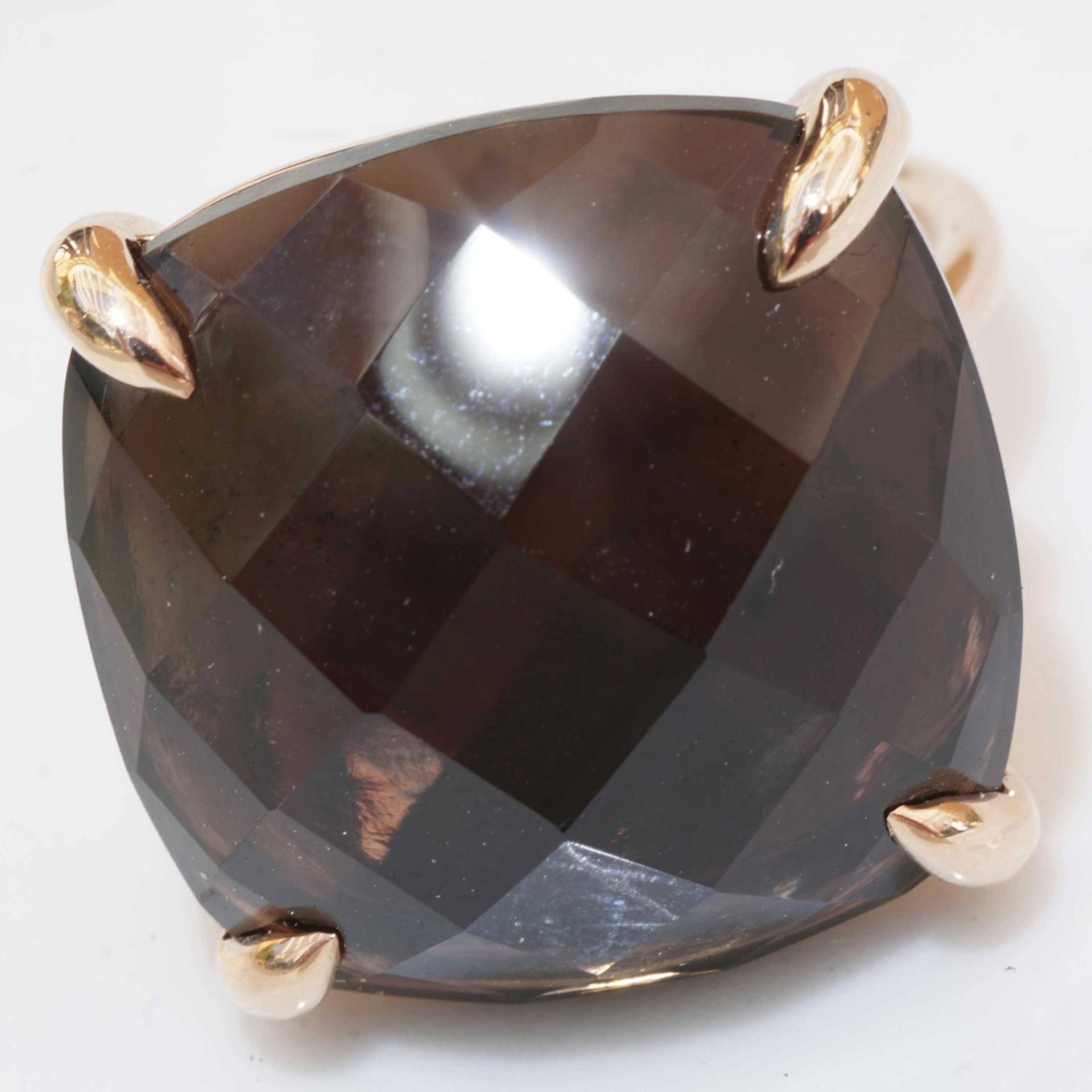 Smoky Quartz Ring XXL Seize 18x18 mm 18kt Rosegold..perfect Combination Ring