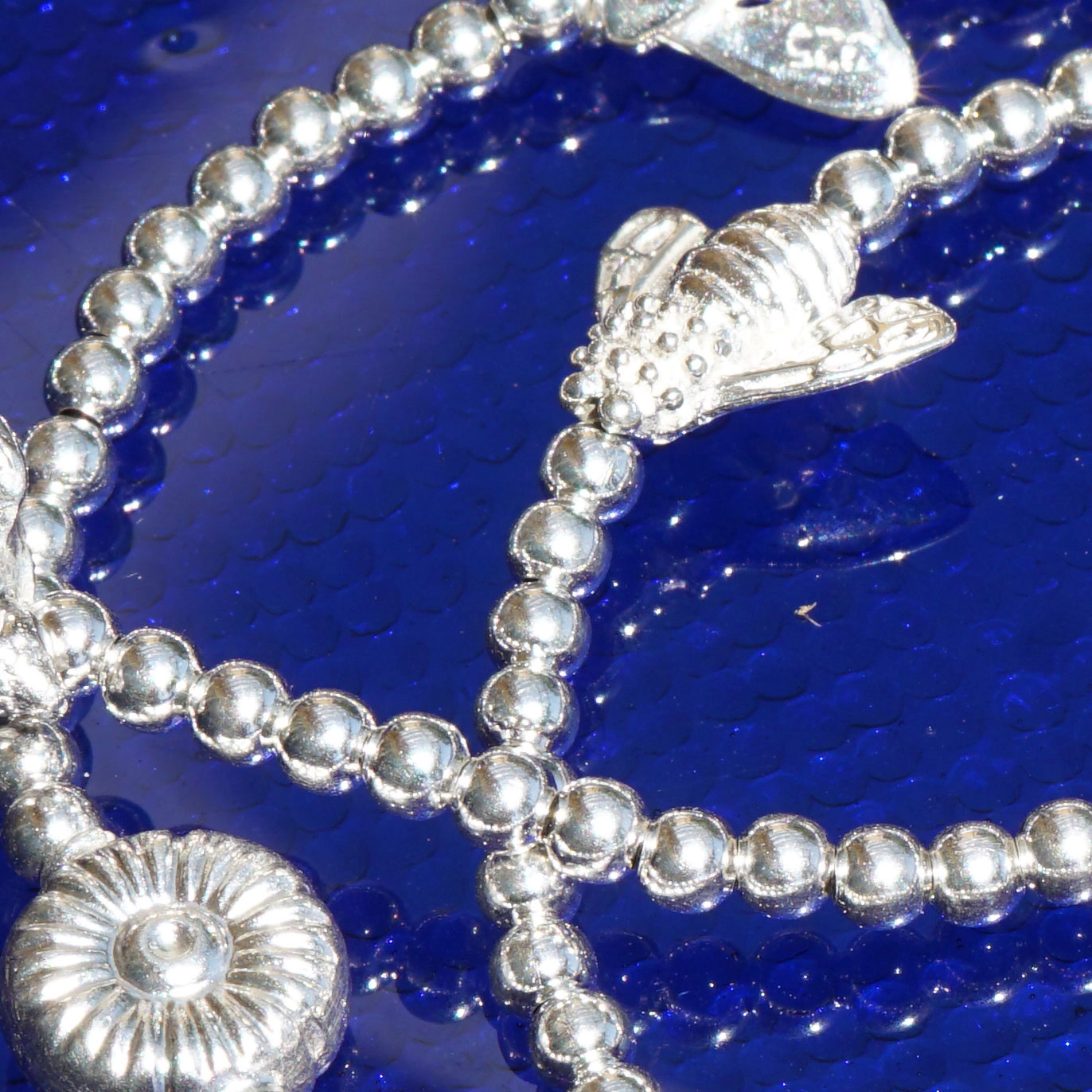 Chilango elastic Bracelet Ball Design Silver cute Motifs (turtle, bee, daisy, heart)