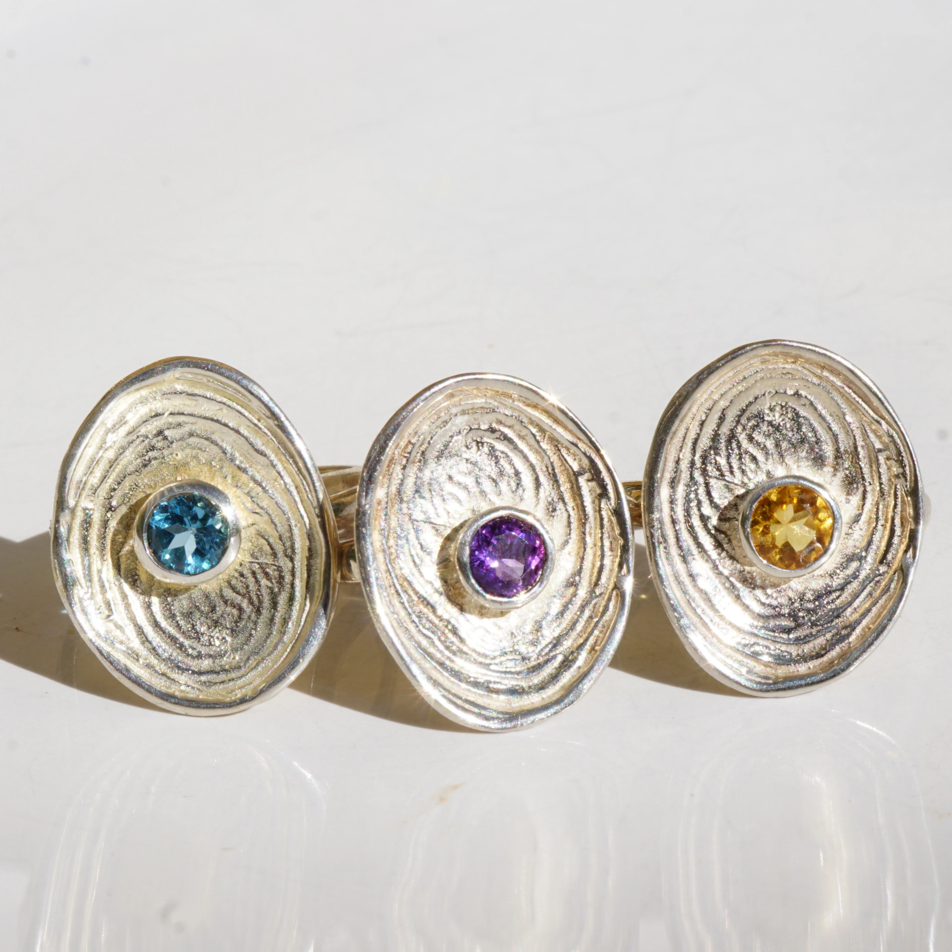 Topas Ring 925er Silber 20 x 16 mm ....Wasserwelle Handarbeit