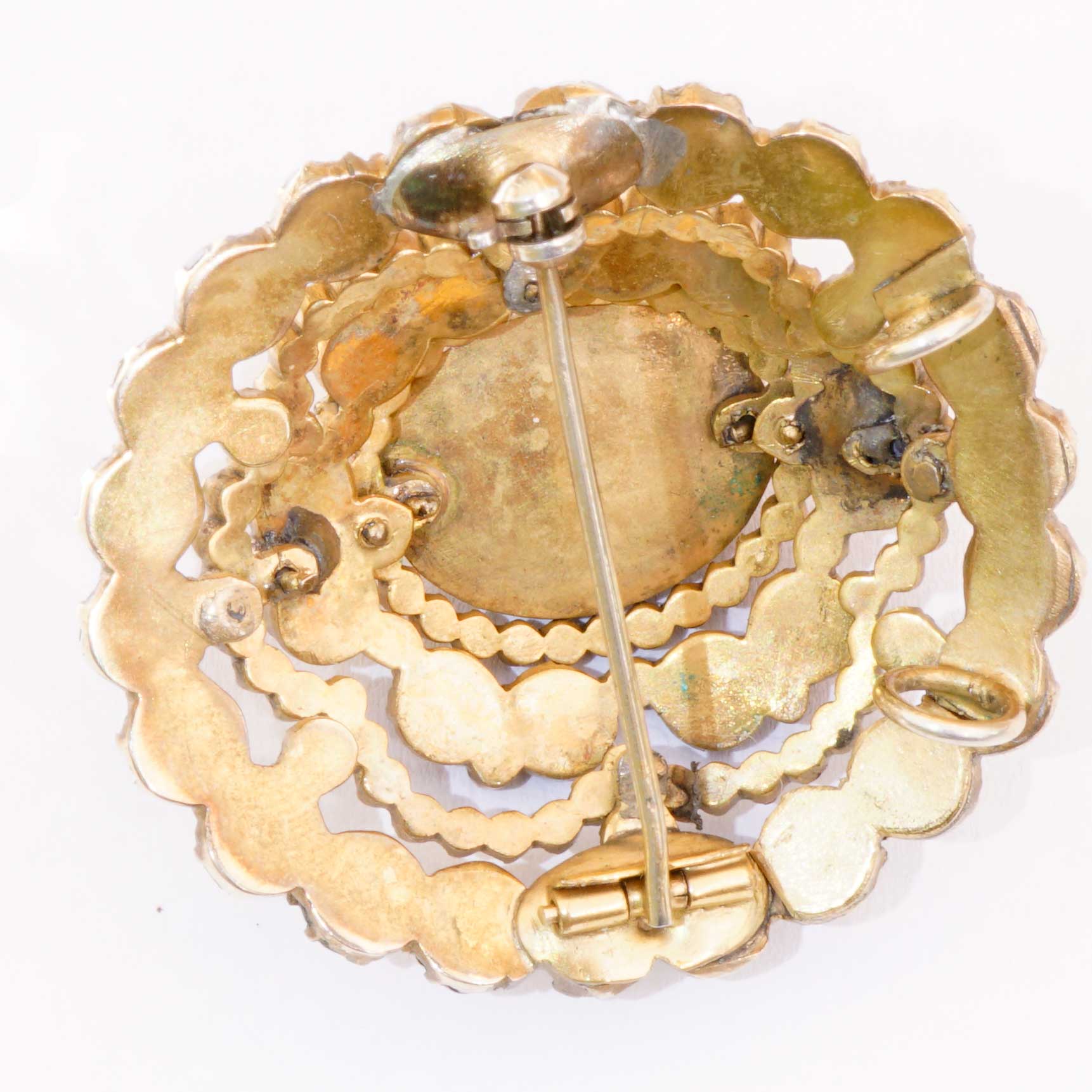 Böhmische Granat Anhänger Brosche um 1850-1900 Historismus Tombak...besonders schön erhalten und gestaltet