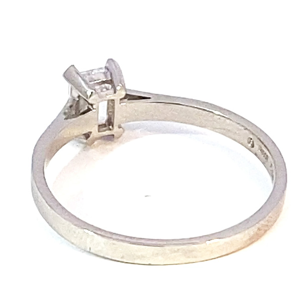 Emerald Diamond Ring 0.64 ct D VS2 Silhouette Bentner GIA Certificate 950 Platinum