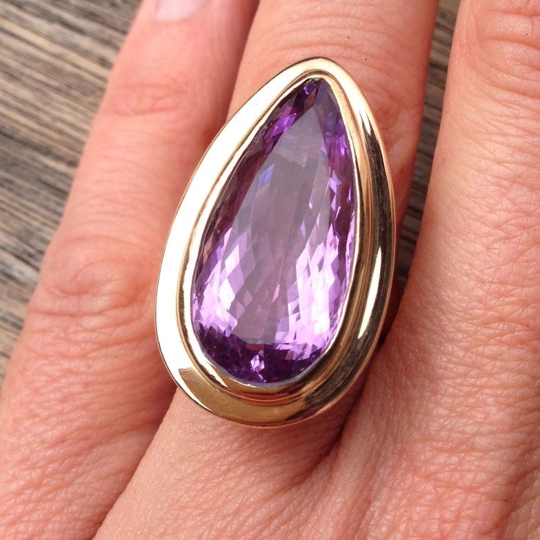 Amethyst-Anhänger, 925/-Silber/rosevergoldet,Handarbeit