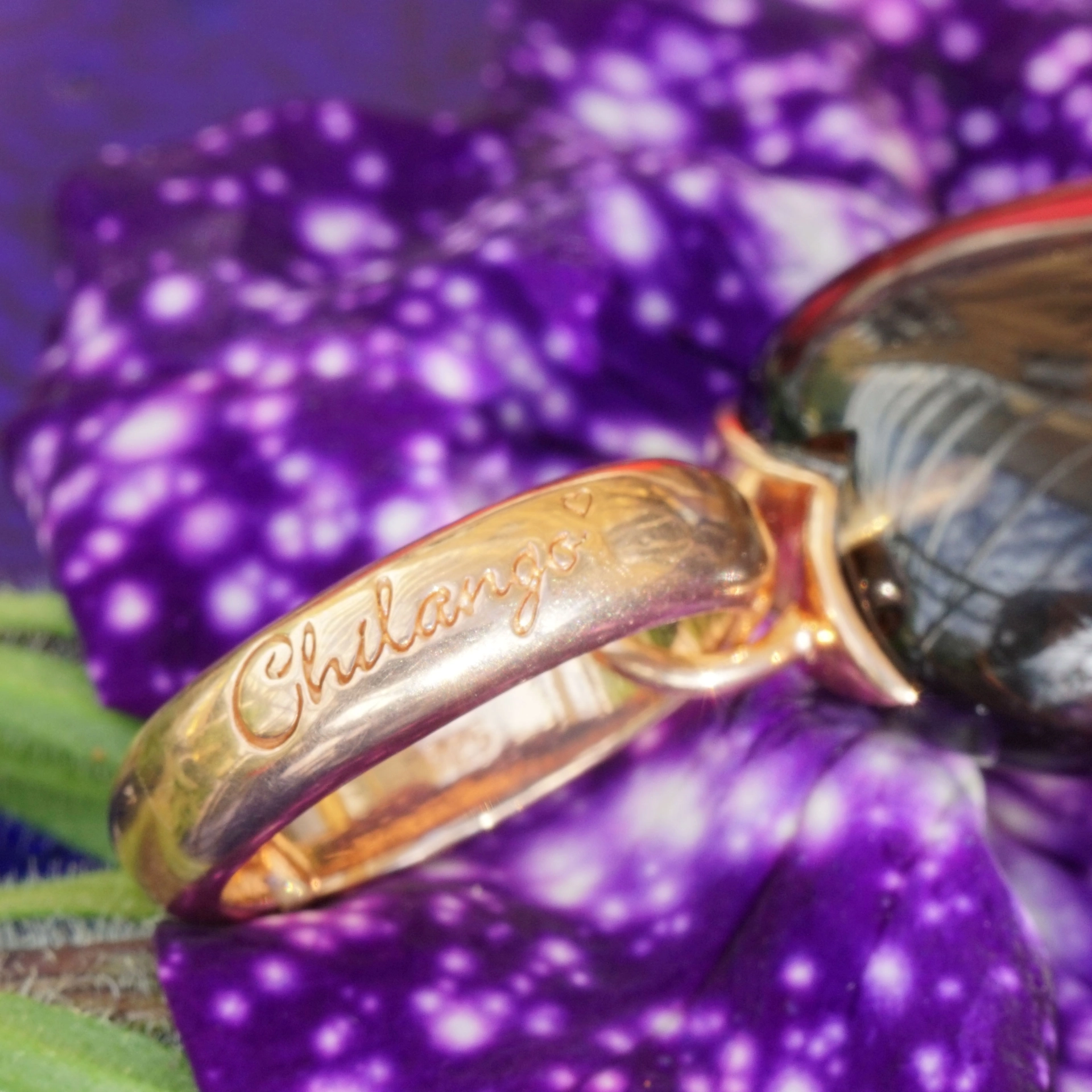 CHILANGO Anhänger Jewel Heart Rose Smokey Quarz Calzedon 925er Silber rose 50 x 18 mm orig. Etui