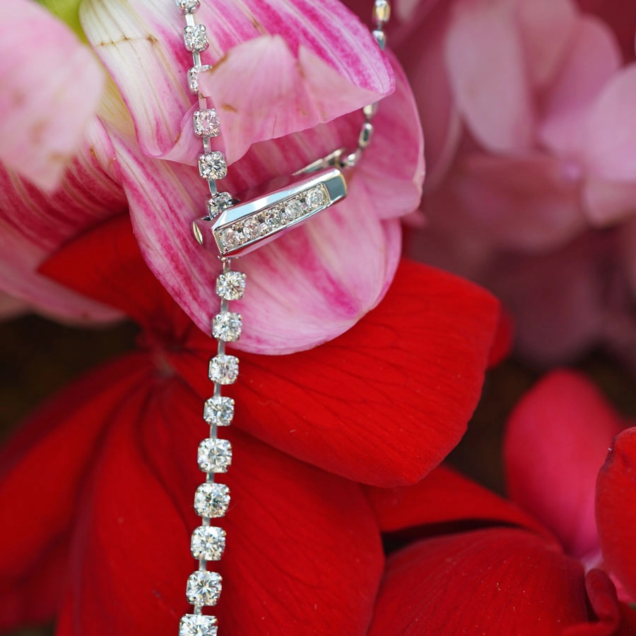Topas Brillant Collier 900er Platin