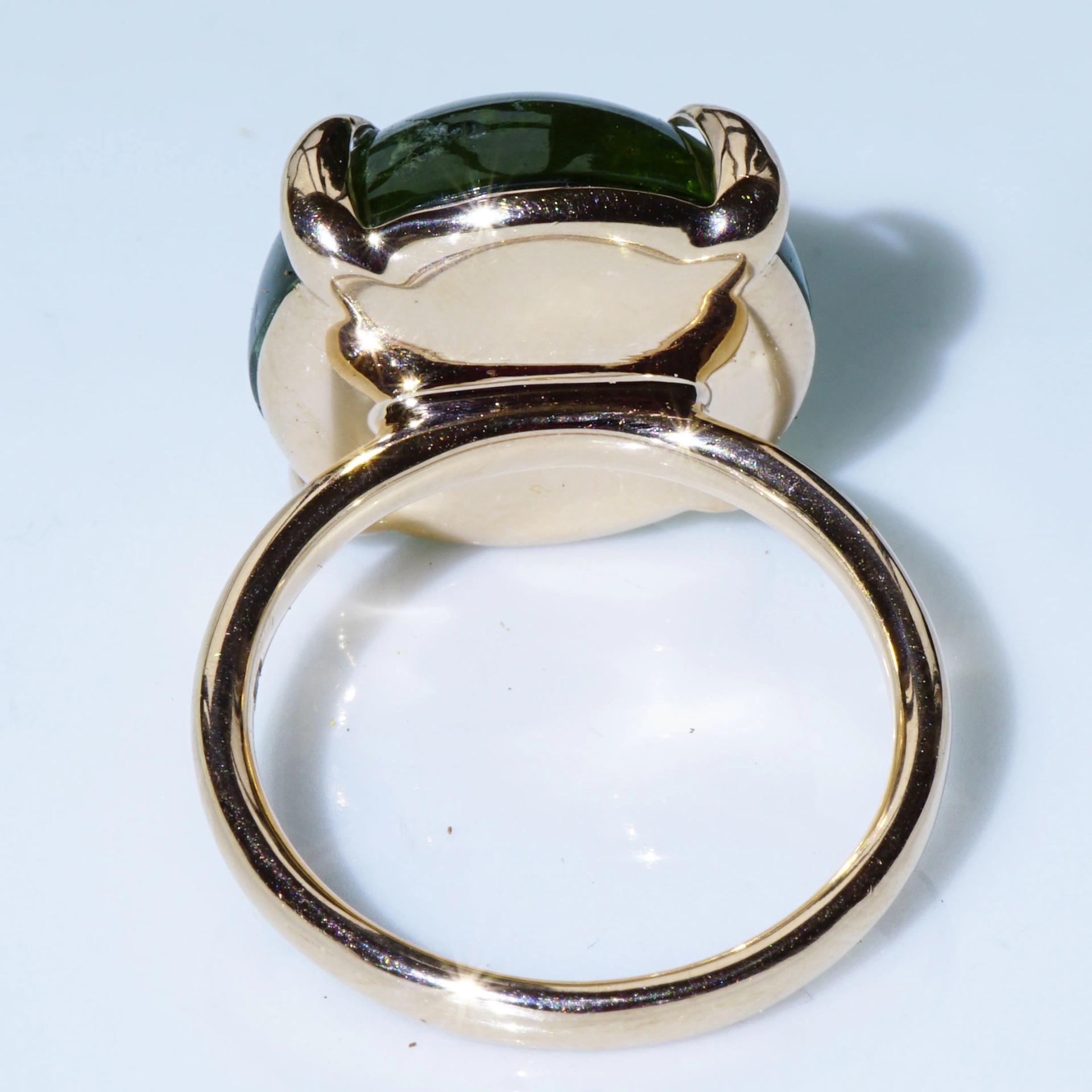 Tourmalin Ring 18 kt Rosegold green-blue Bubble