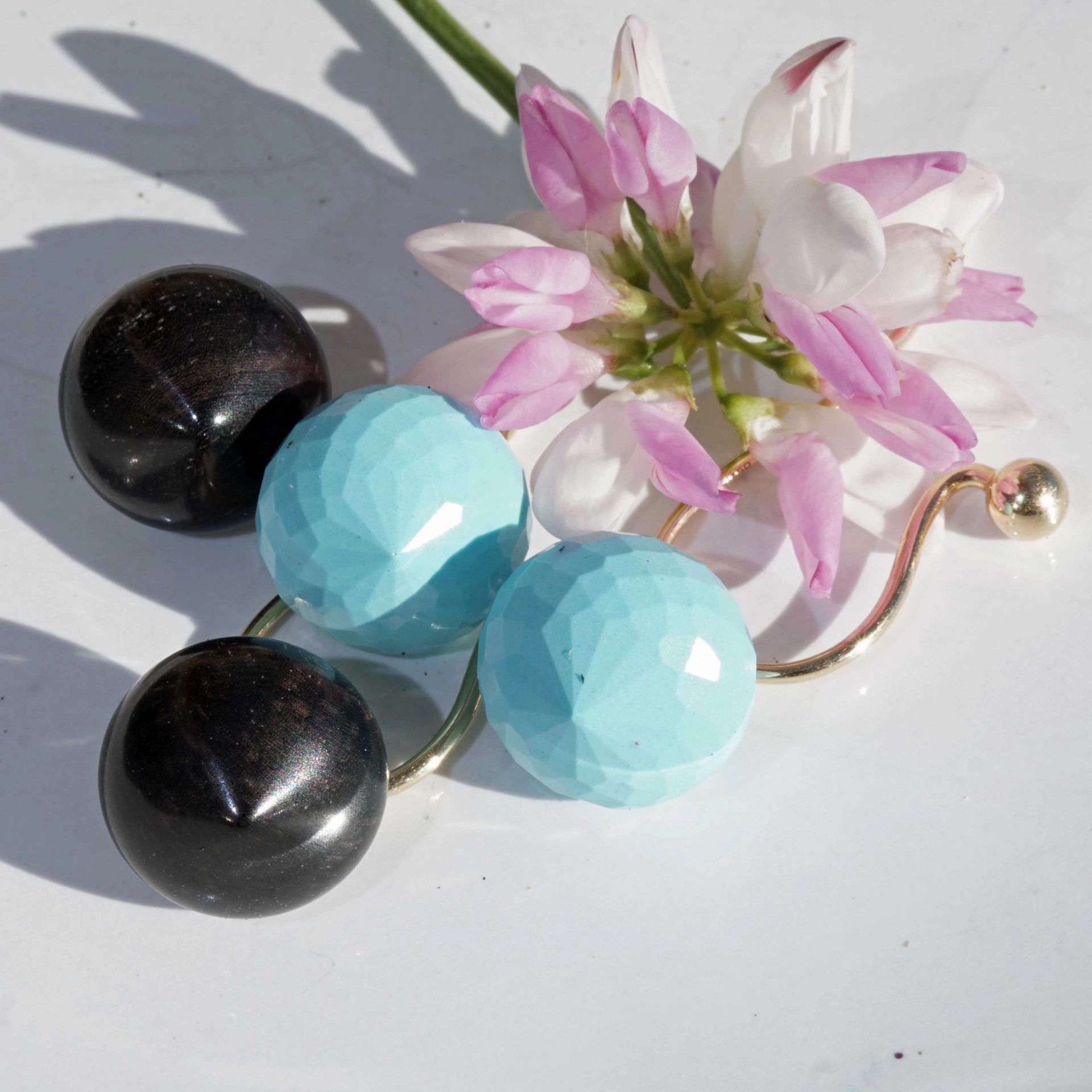 Earrings with detachable pendant ....a Beginnung of Earring Mania Wood and Turquoise
