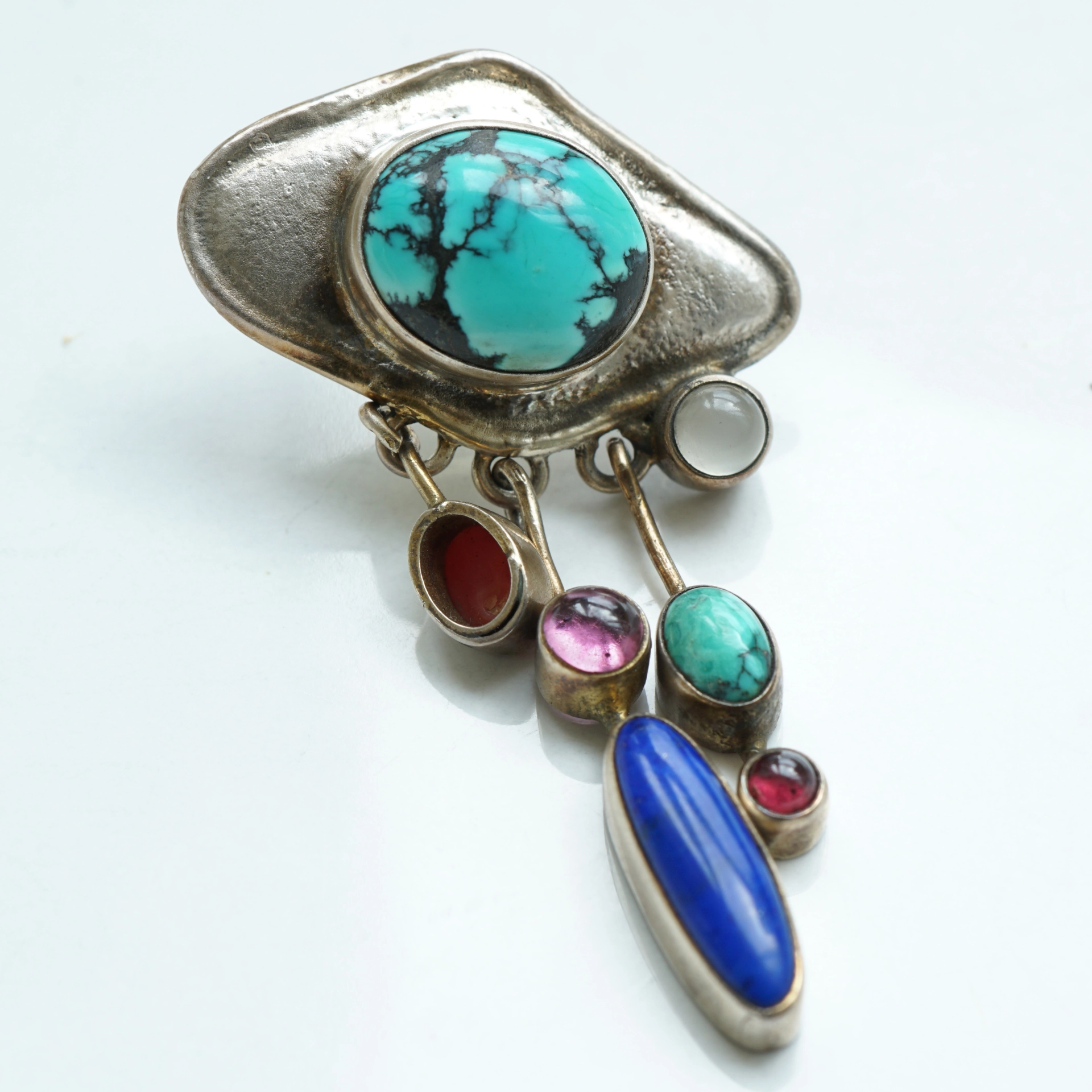 Turquoise Gem Ear Studs Silver.....indian Summertime...