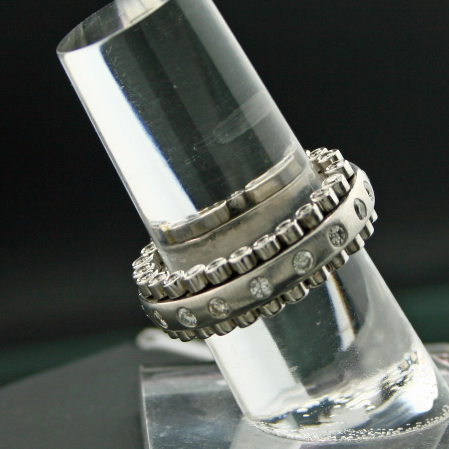 Drehbarer Memoire Ring-Vollschliffbrillanten-1.50 ct-750er-Gold