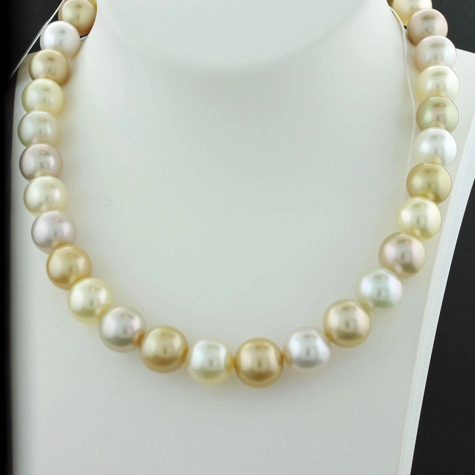 SÜDSEE Zuchtperl Collier AAA+ PASTELL NATURFARBE 11,1-10 mm