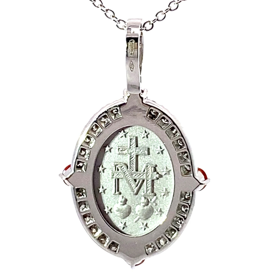 Very Chic Saphire Brilliant Madonna pendant made in Italy bright orange Color 33 x 20 mm