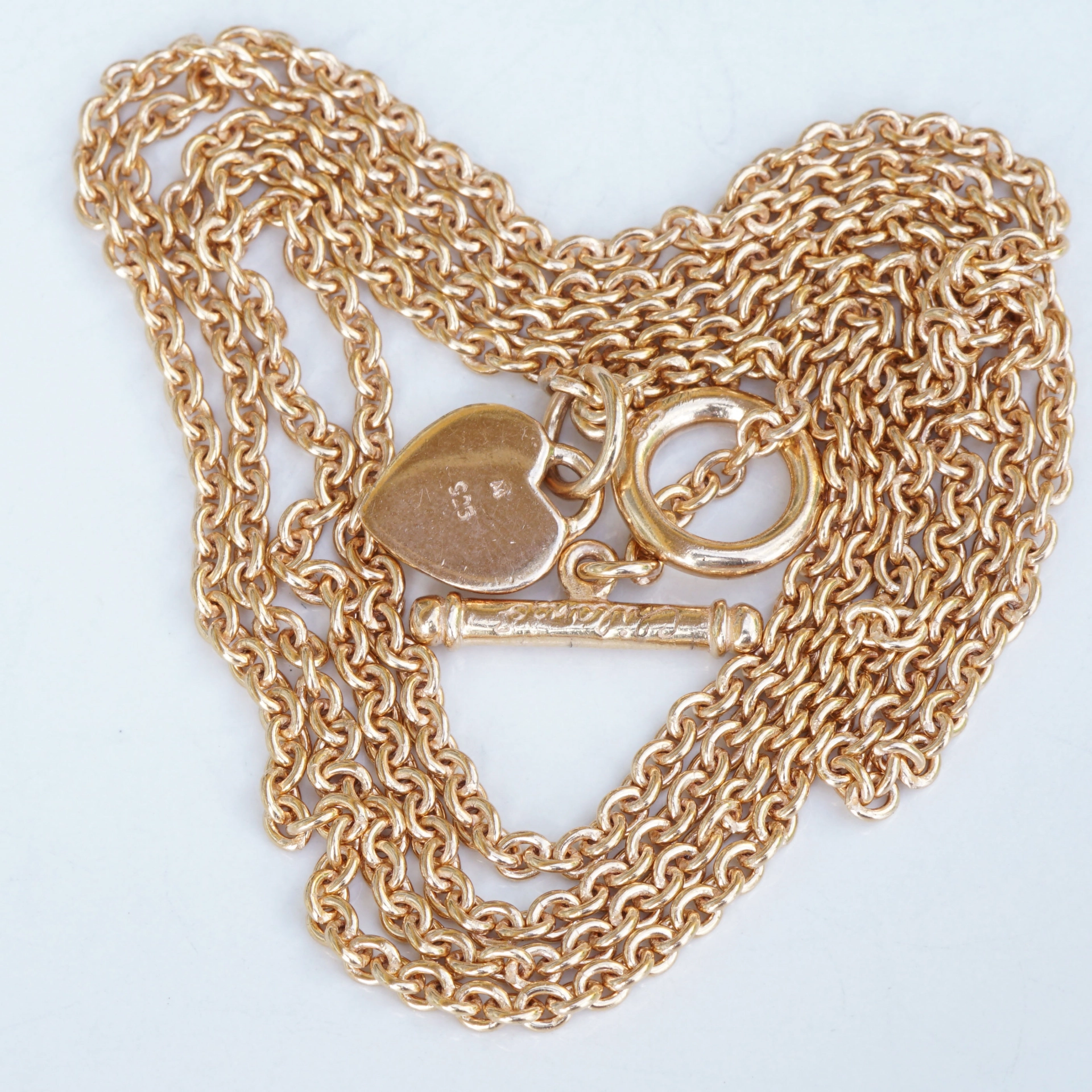 Chilango Jewelry Chain in 85 cm  fine Luxury 925 Silver 18 kt rose gold-plated