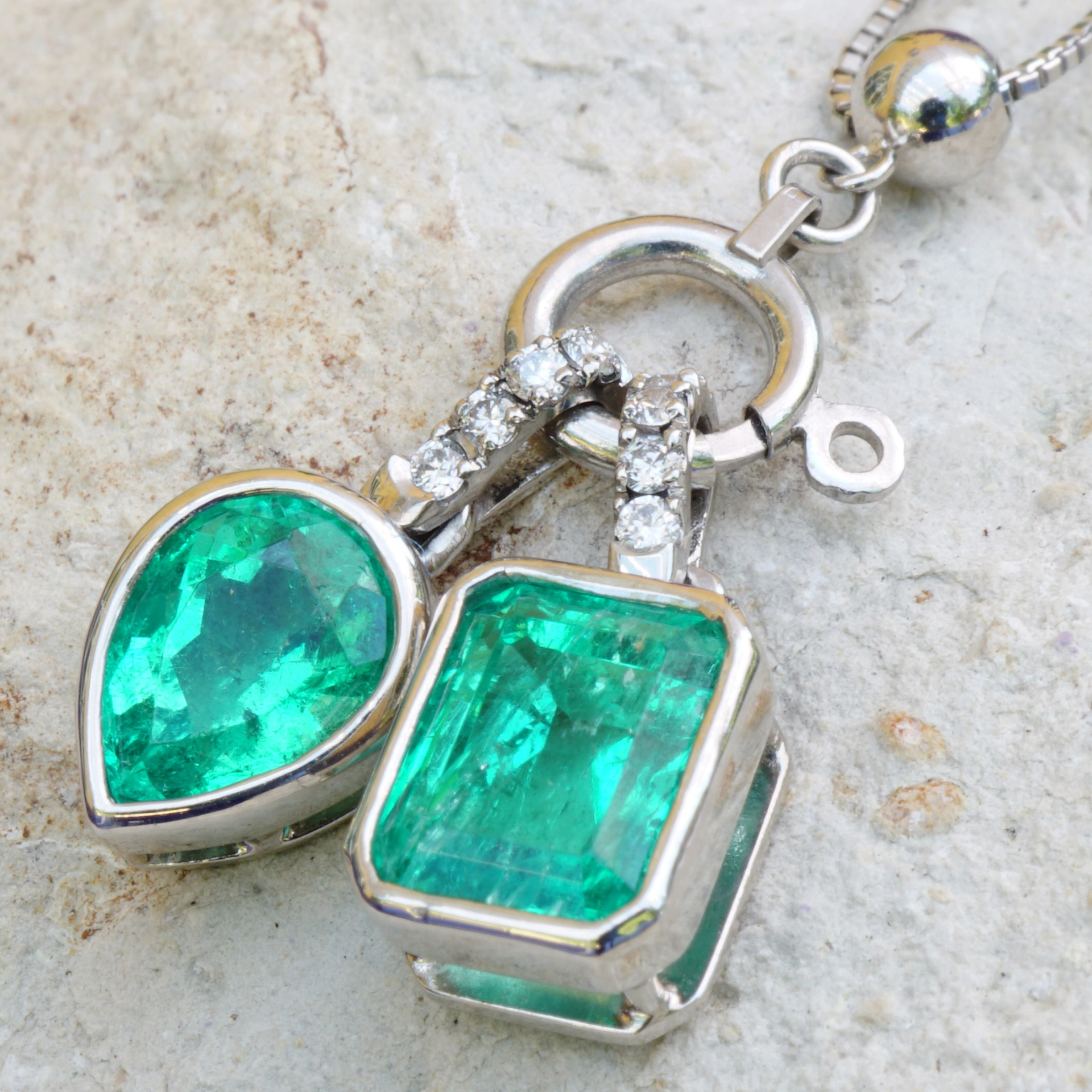 Emerald Pendant Platinium  1.07 ct ..real Colombians are fun