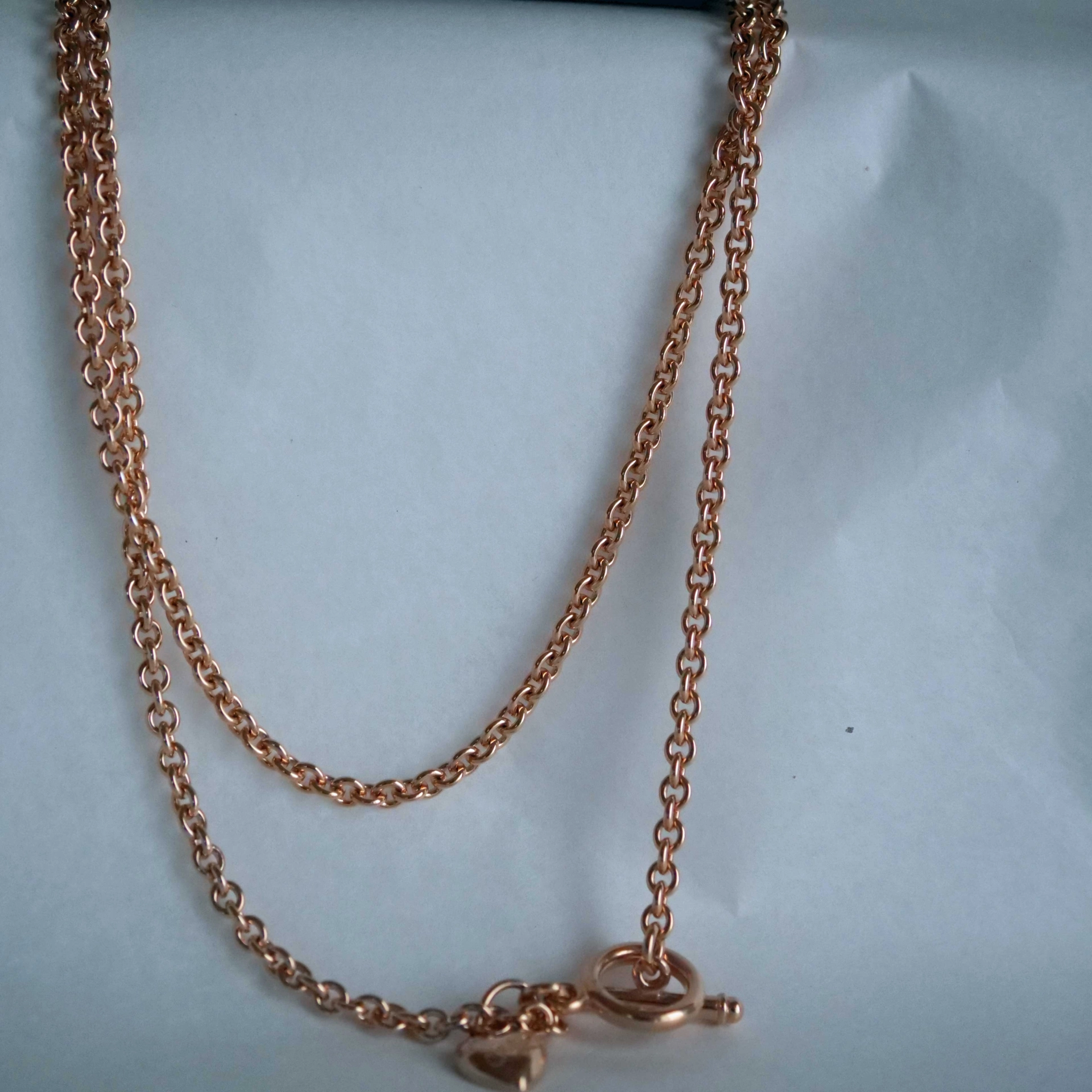 Chilango long Jewelry Chain in 85 cm fine Luxury 925 Silver rose gold plated
