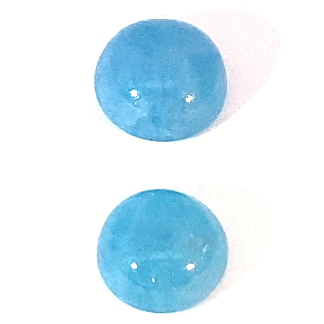 Paraiba Tourmaline Cabochons 1.6 and 2 ct Swimming Pool Blue vml. Brazil with GLA Certificate