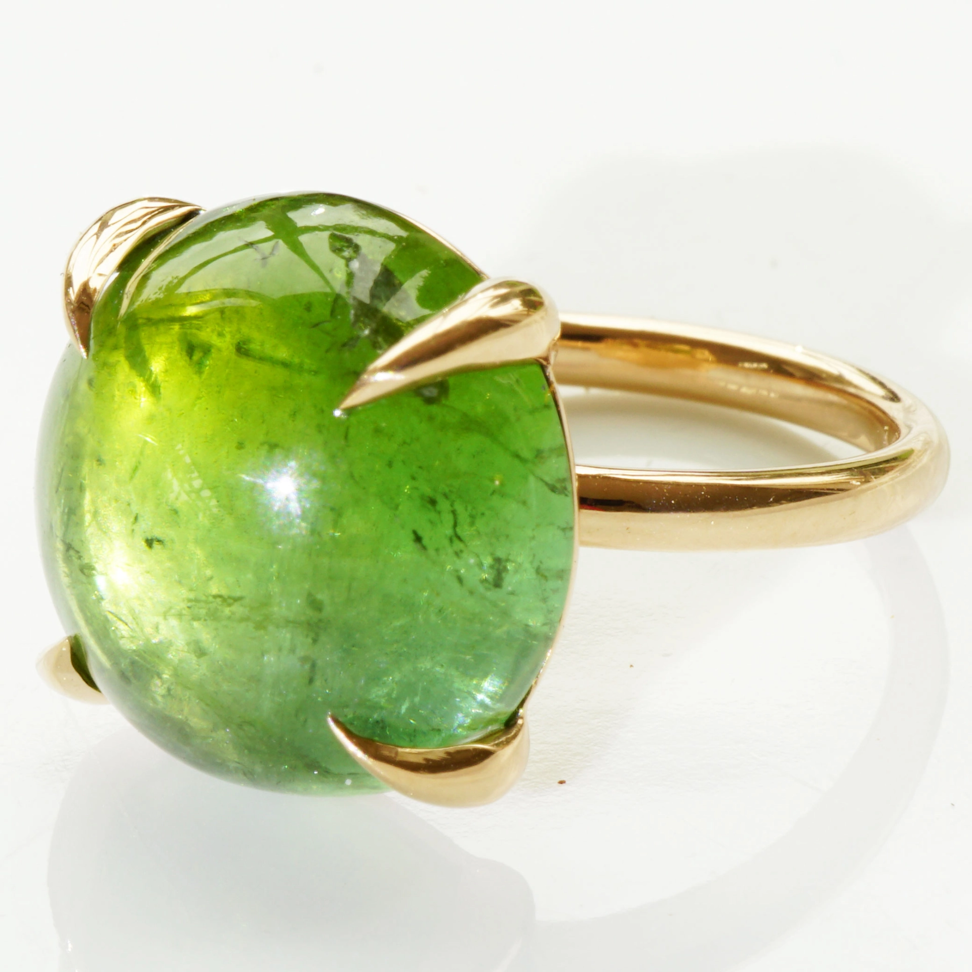 Tourmalin Ring 18 kt Rosegold green-blue Bubble