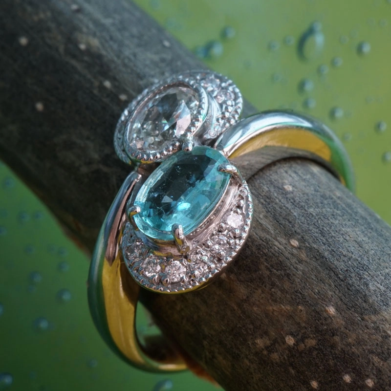 Paraiba-Turmalin-Brillant-Ring-900er-Platin-0.56 ct-0.41 ct