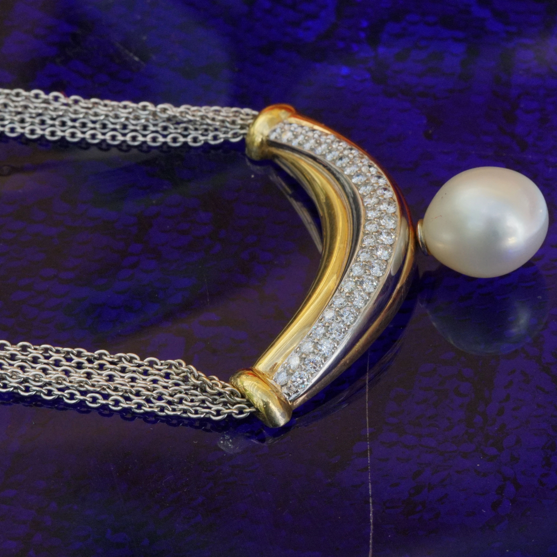 South Sea cultured Pearl Brilliant collar 585 white gold 0.86 ct TW IP.... Grace