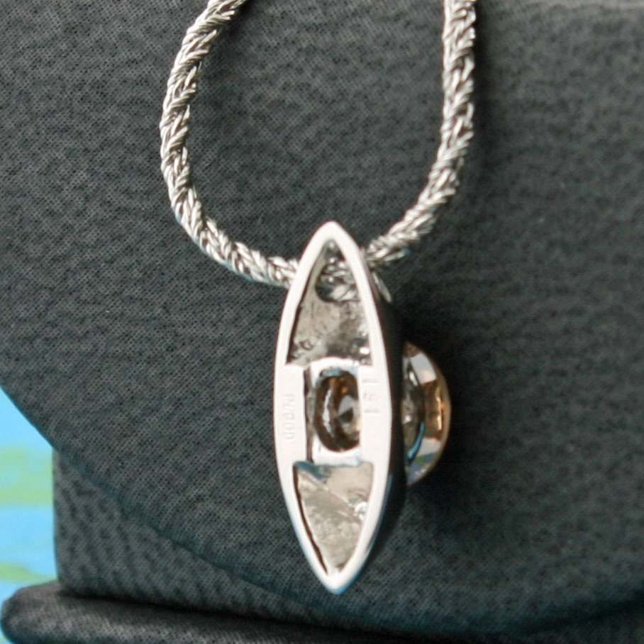Solitär-Brillant-Anhänger mit Kette, 1.51 ct, Feines Braun / P1, 900er-Platin