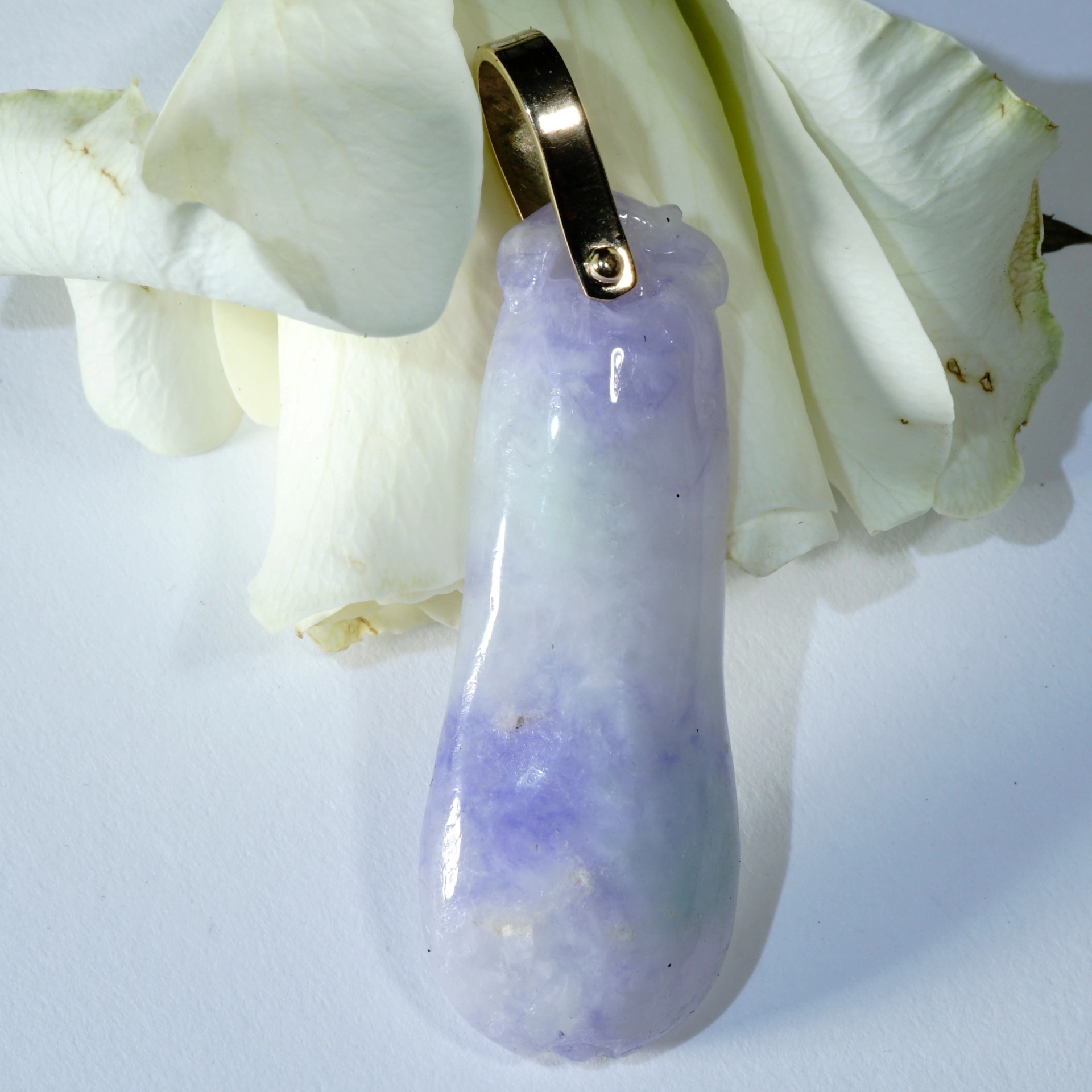 Purple Lavender Jade Pendant with imperial apple neongreen Spots..so beautiful