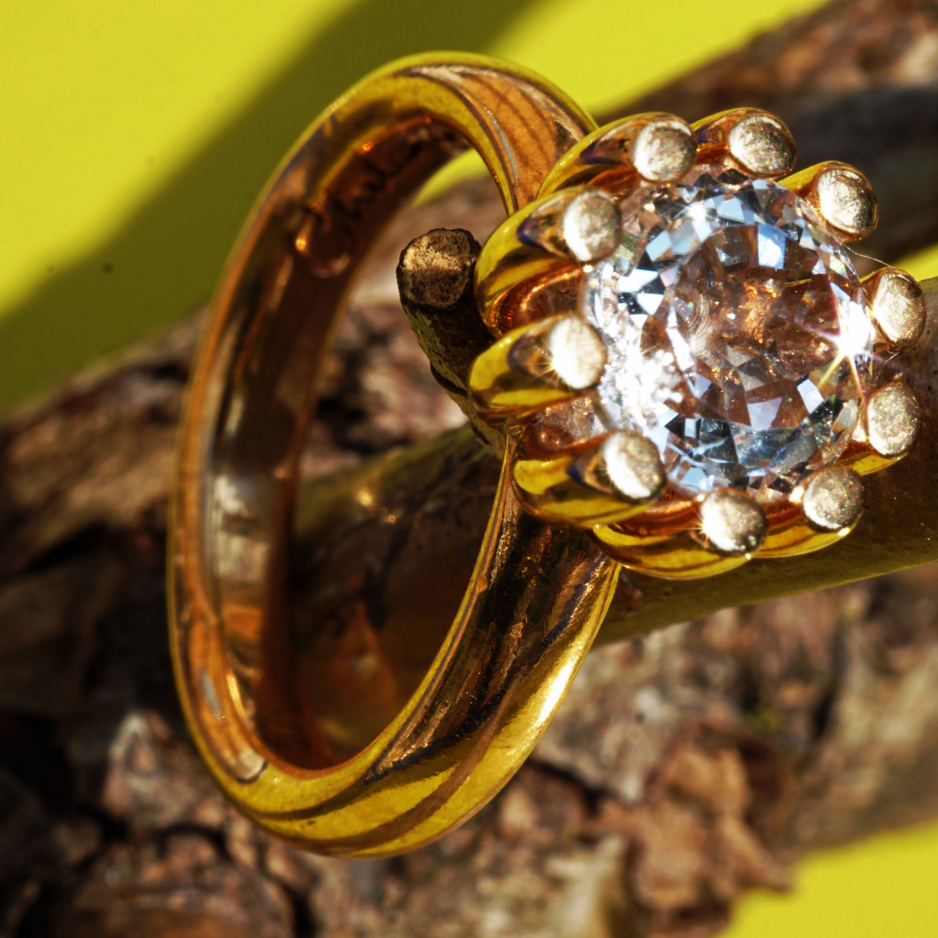 CHILANGO RING Grand Palais rock crystal 925 silver rose gold-plated new with original solid case