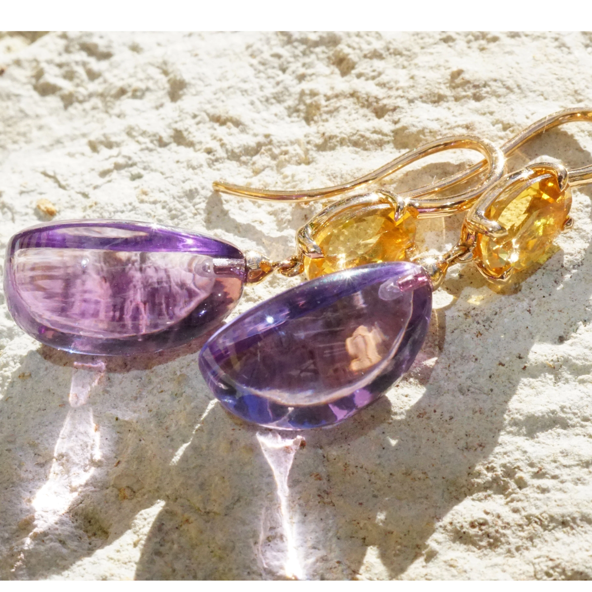 Earrings of high quality made in a traditional Italian goldsmith in Valenza, modern Design