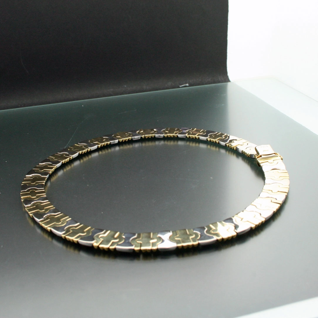 Massives Brillant-Collier, 750er-Gold,