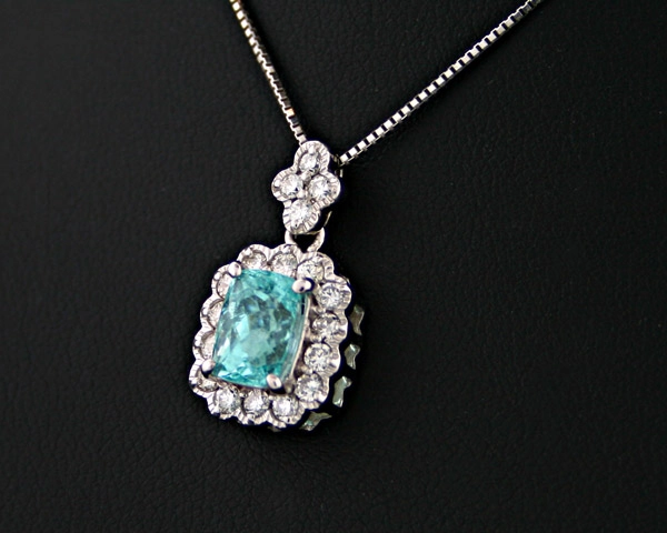 Paraiba-Turmalin-Anhänger, 750/-WG.