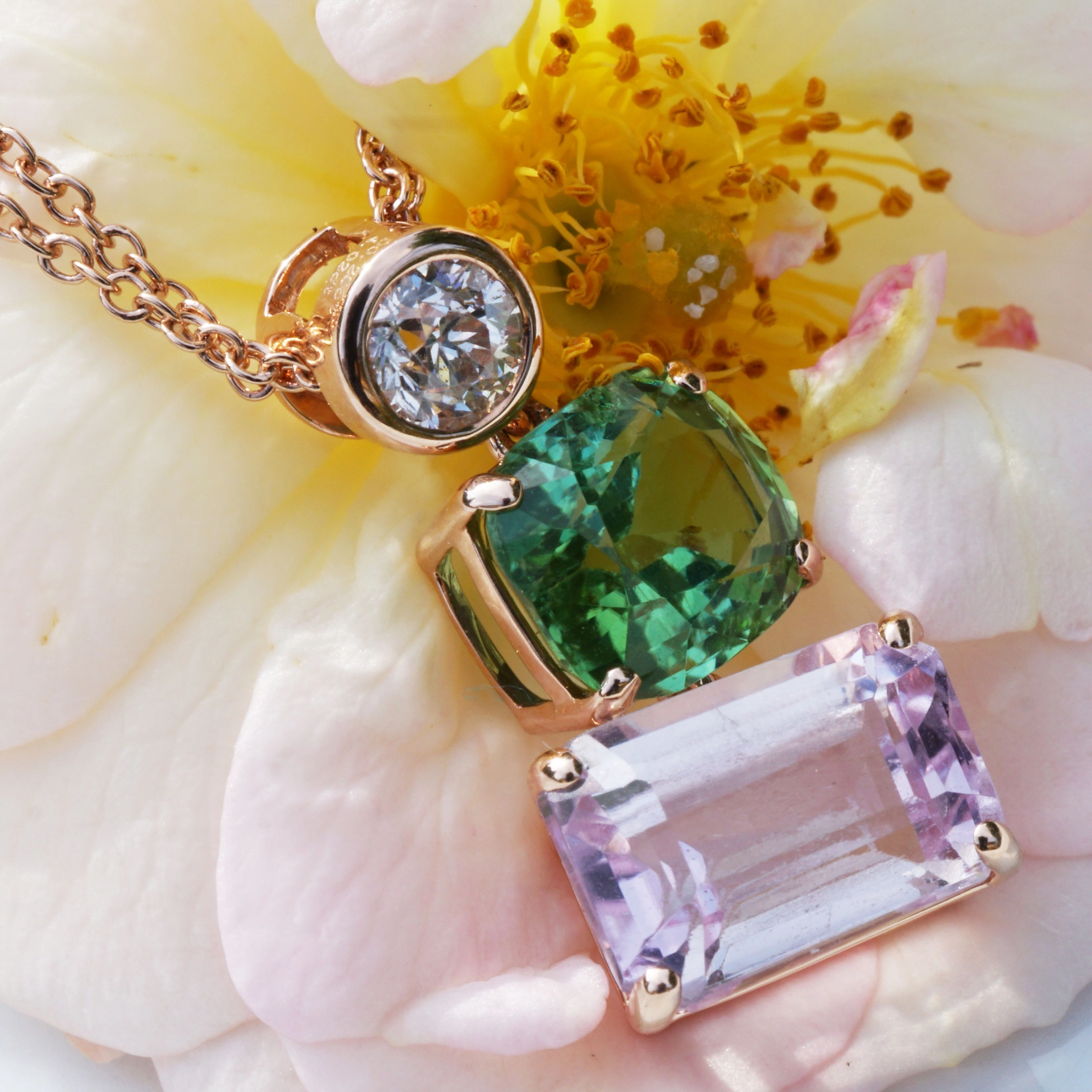 Flower Colors for you Soul..bluish green Turmalin from Afghanistan and....Morganite