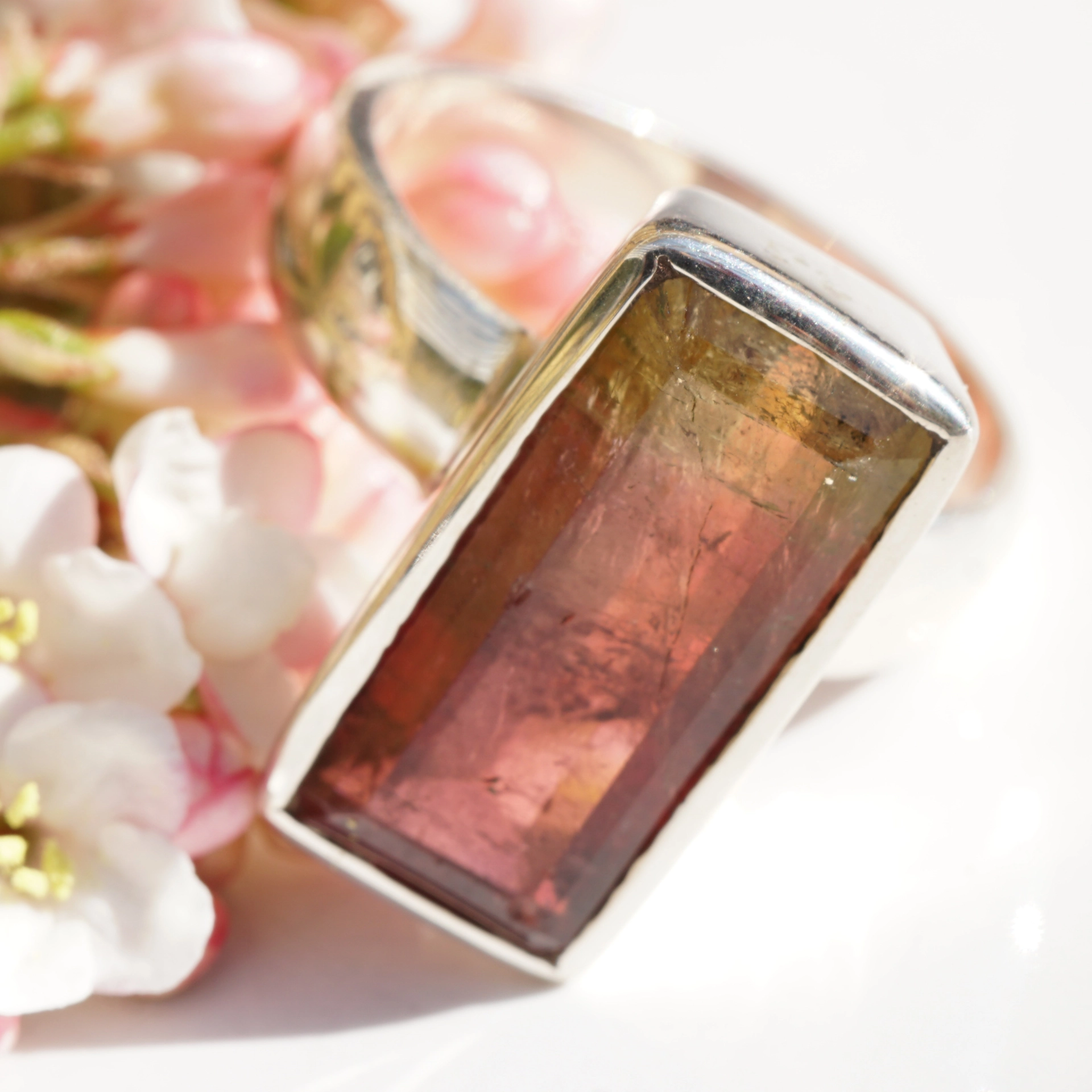 Turmalin Ring Watermelon 8.50 ct....925 Silver...wonderful