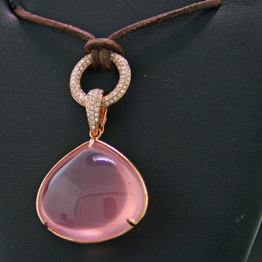 Brillant-Rosenquarz-750/-Rose´gold