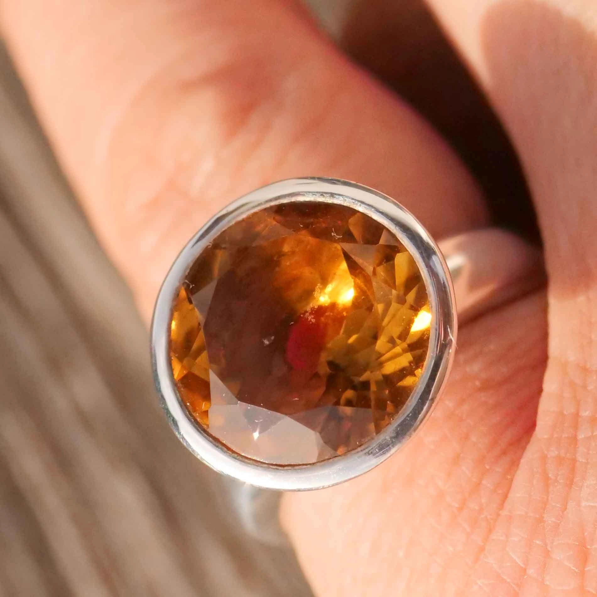 Chilango Ring in solid 925 Silver with great Rock Crystal